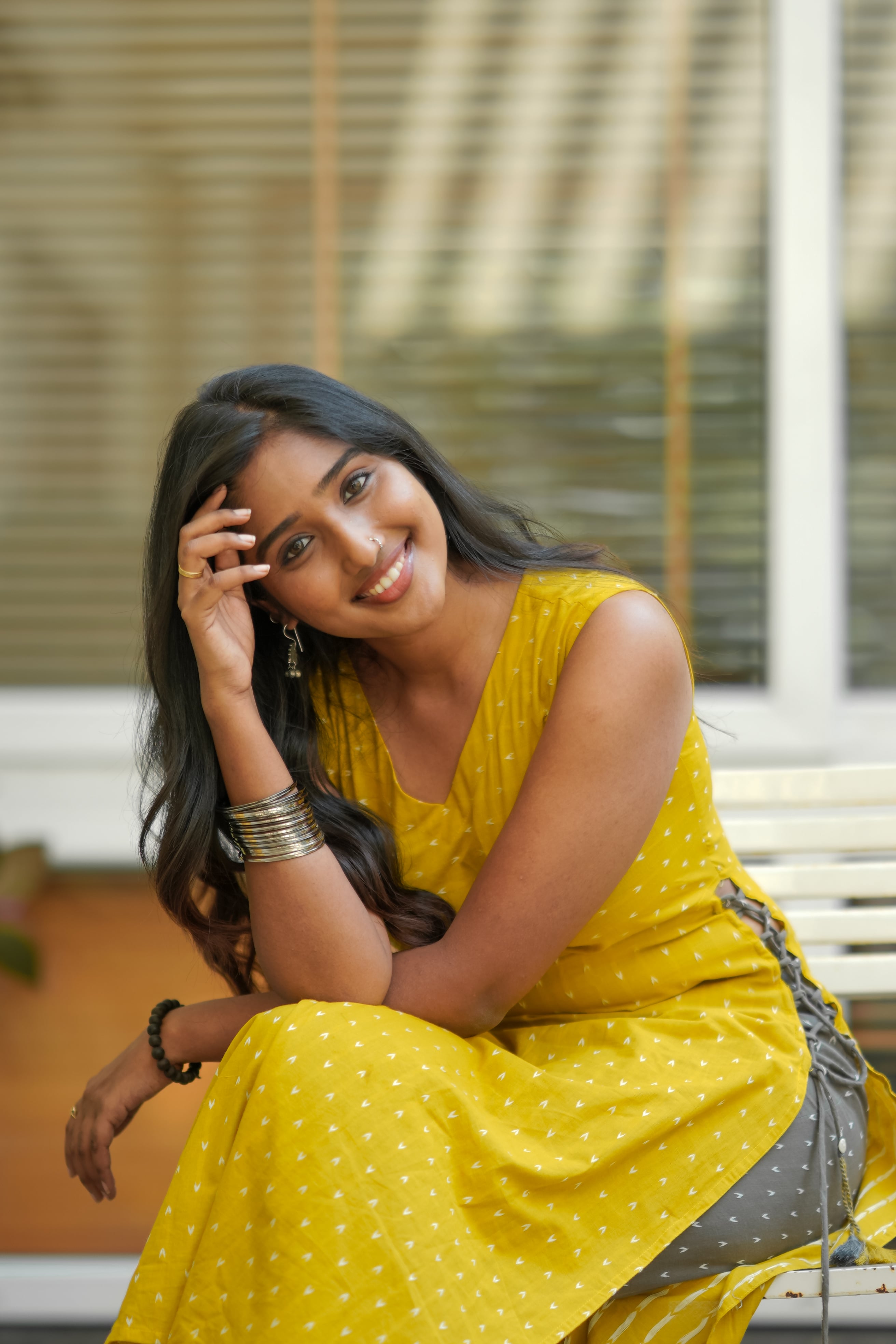 Poorva coords (Yellow grey combo) - Handloom cotton kurta set with handoven buttas and fancy tassels in yellow and grey