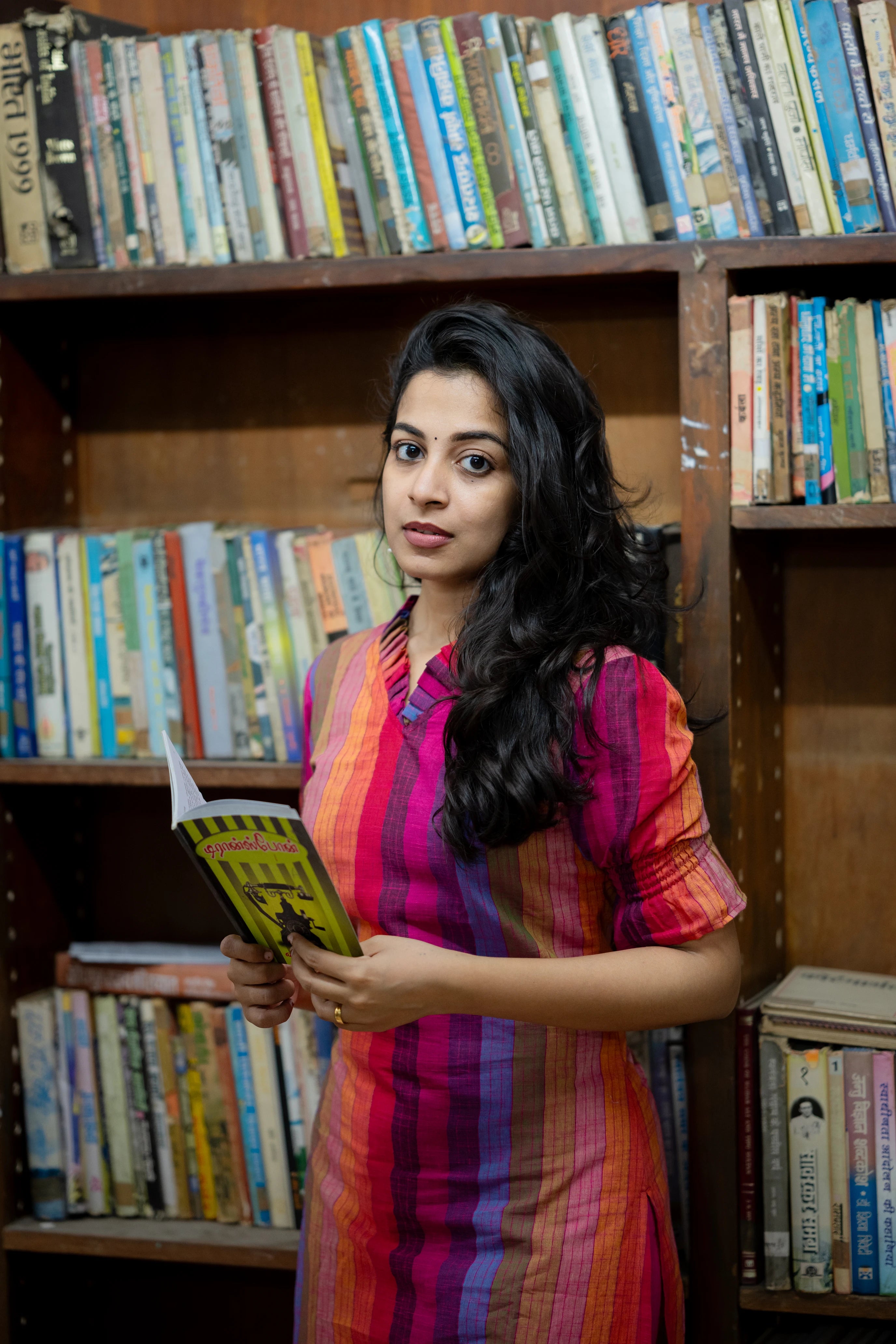 Mrunal - multicolour handwoven striped handloom cotton kurta set