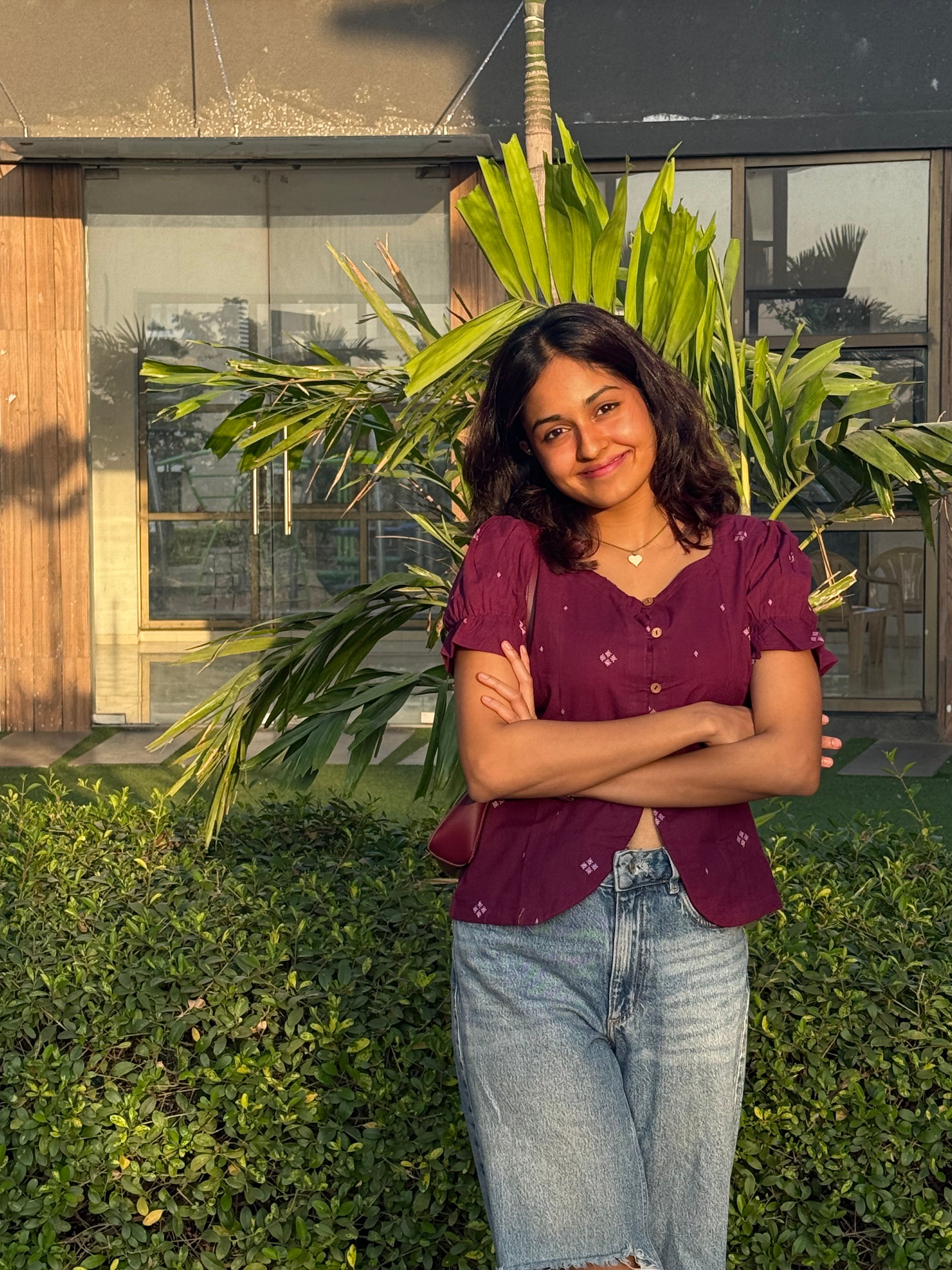 Crop top #15 - handloom organic cotton top in wine colour