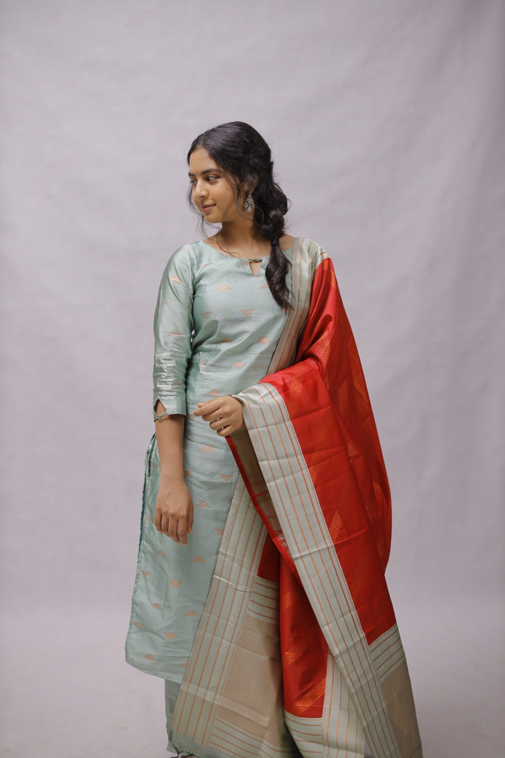 Venba - semi kanchi 3 pc vegan silk suit set
