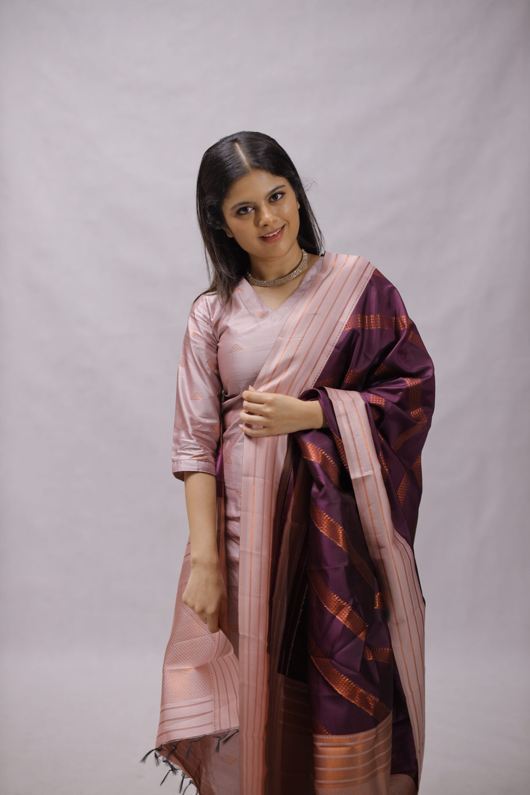Inba - semi kanchi 3 pc vegan silk suit set