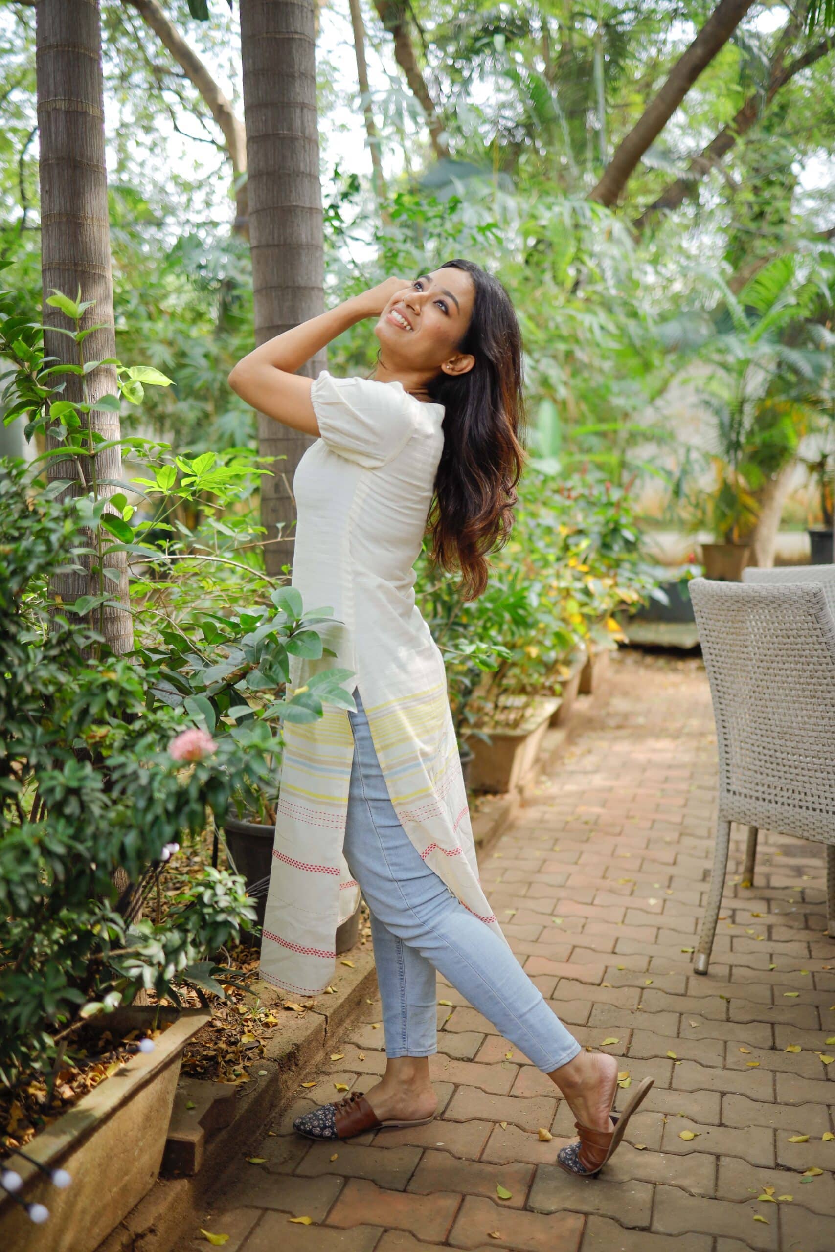 Pattern kurti 15 - Off white handloom cotton kurta