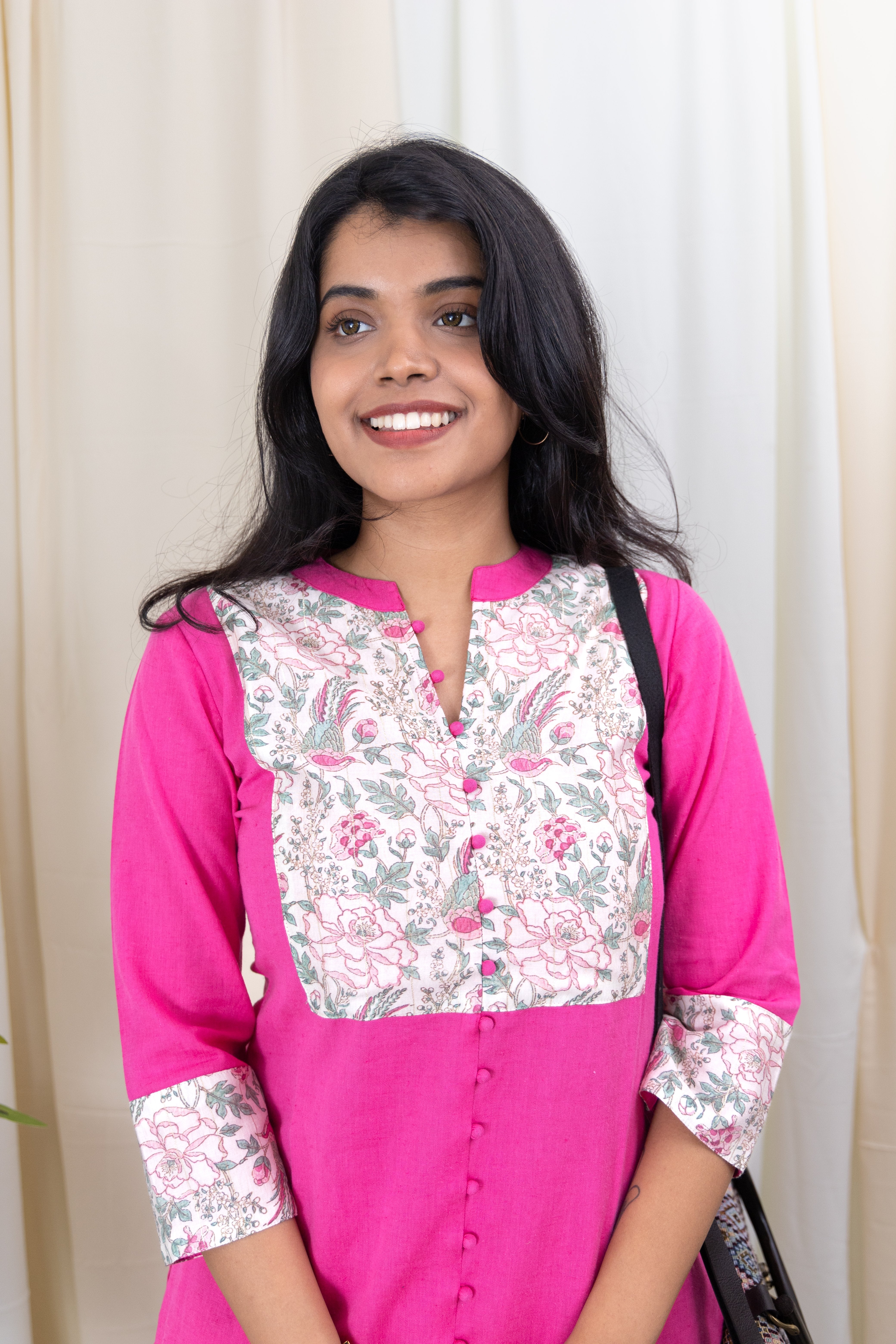 Shanaya - handloom flex cotton kurta set in pink