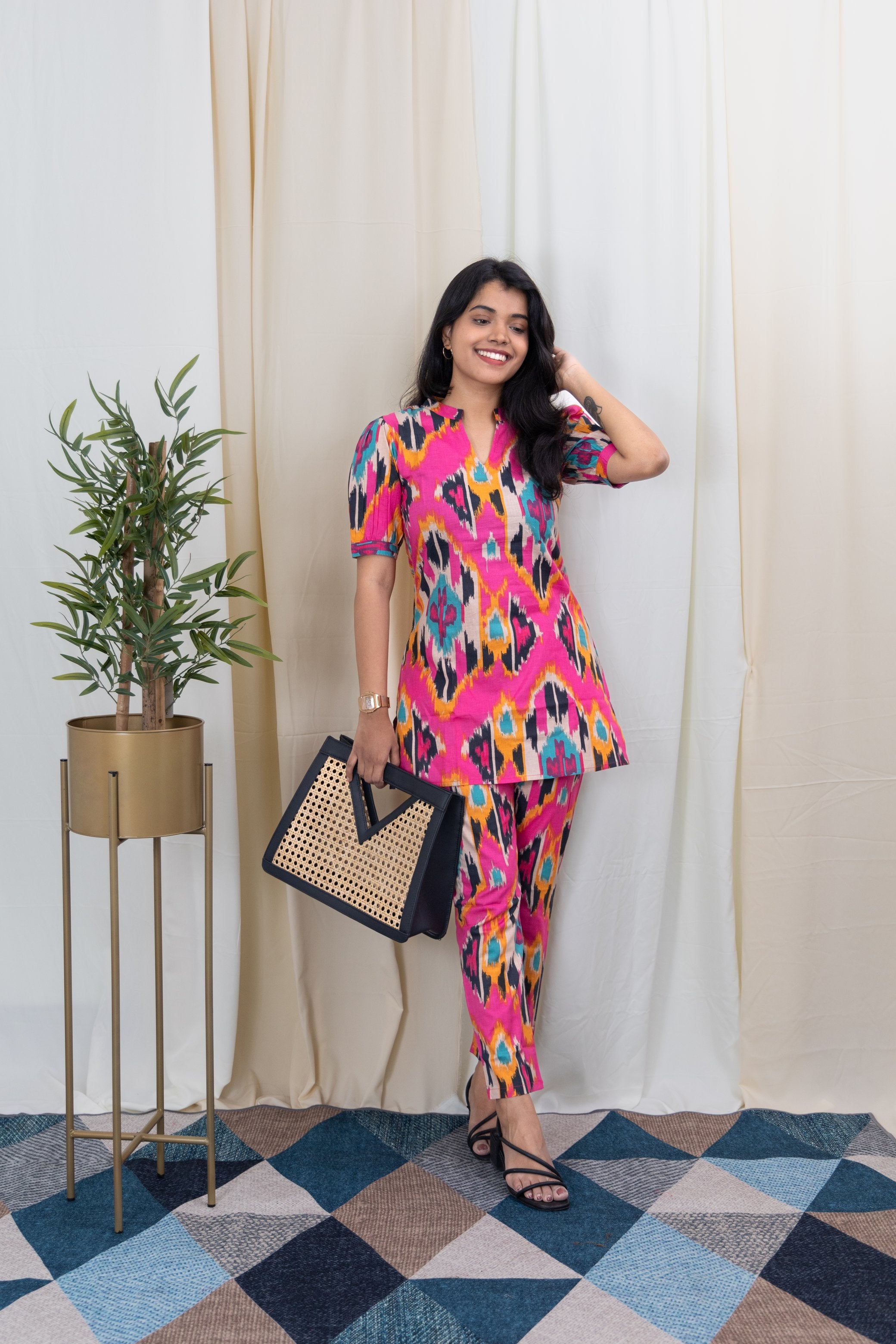 Kayla coord set - organic cotton coord set in  pink