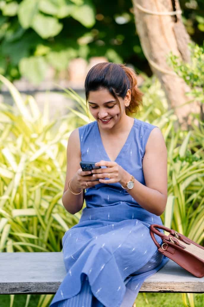 Janhavi (denim blue)- handloom cotton with hand woven buttas cotton kurta set with flared palazzo pants in denim blue