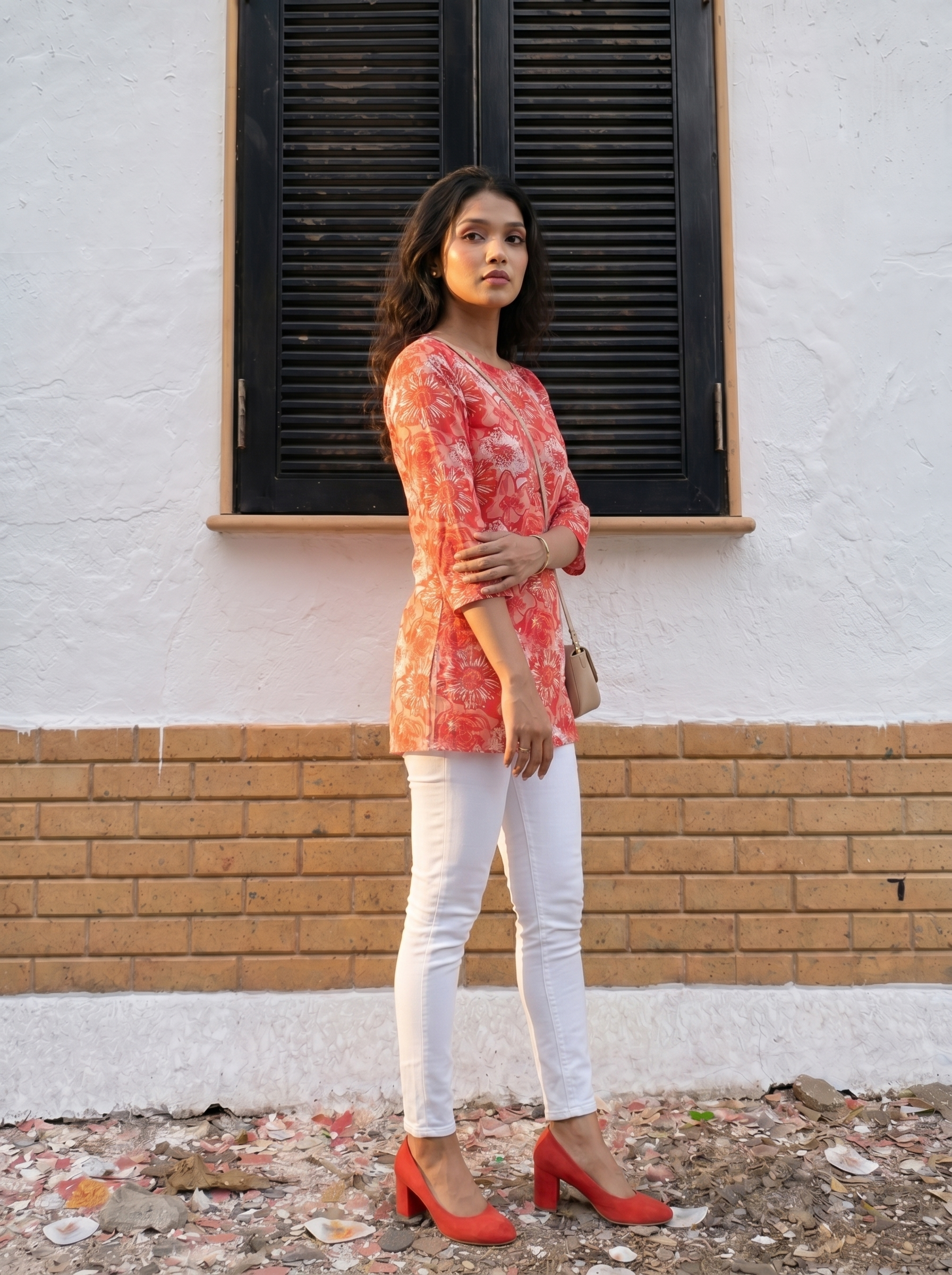 Short Kurti 20 - Organic cotton short kurti in pink