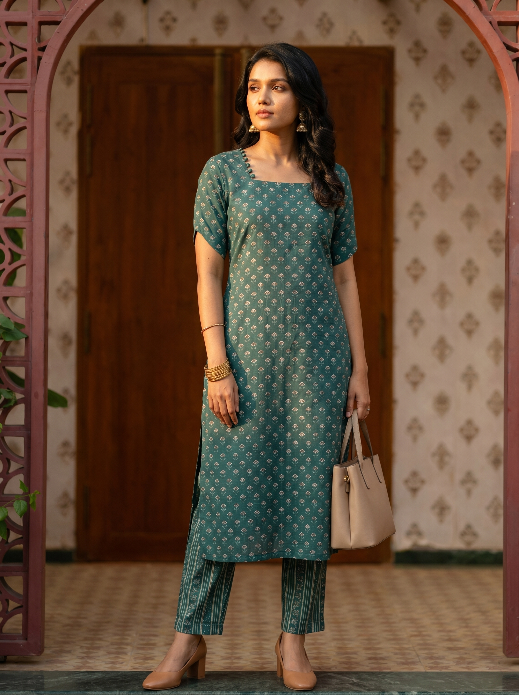 Tarinika - ajrakh handblock printed cotton kurta set
