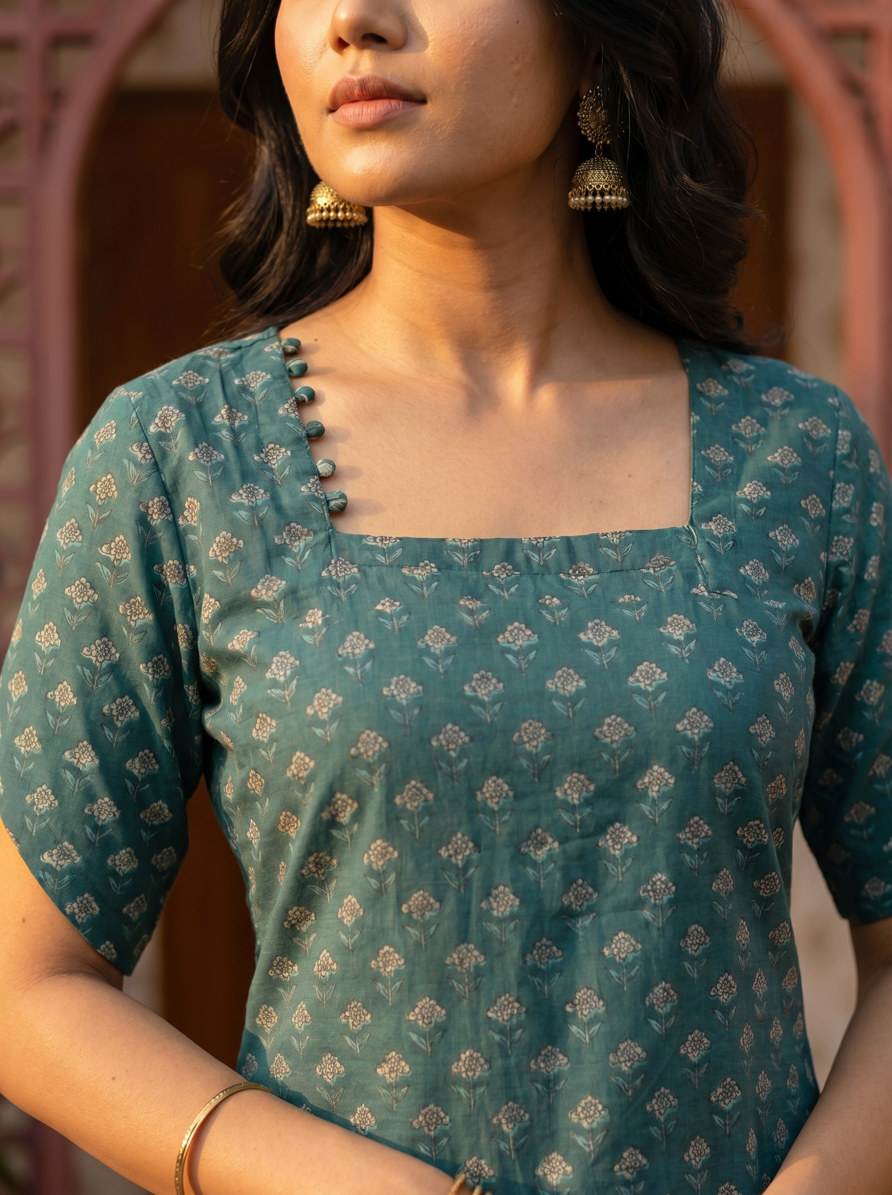 Tarinika - ajrakh handblock printed cotton kurta set