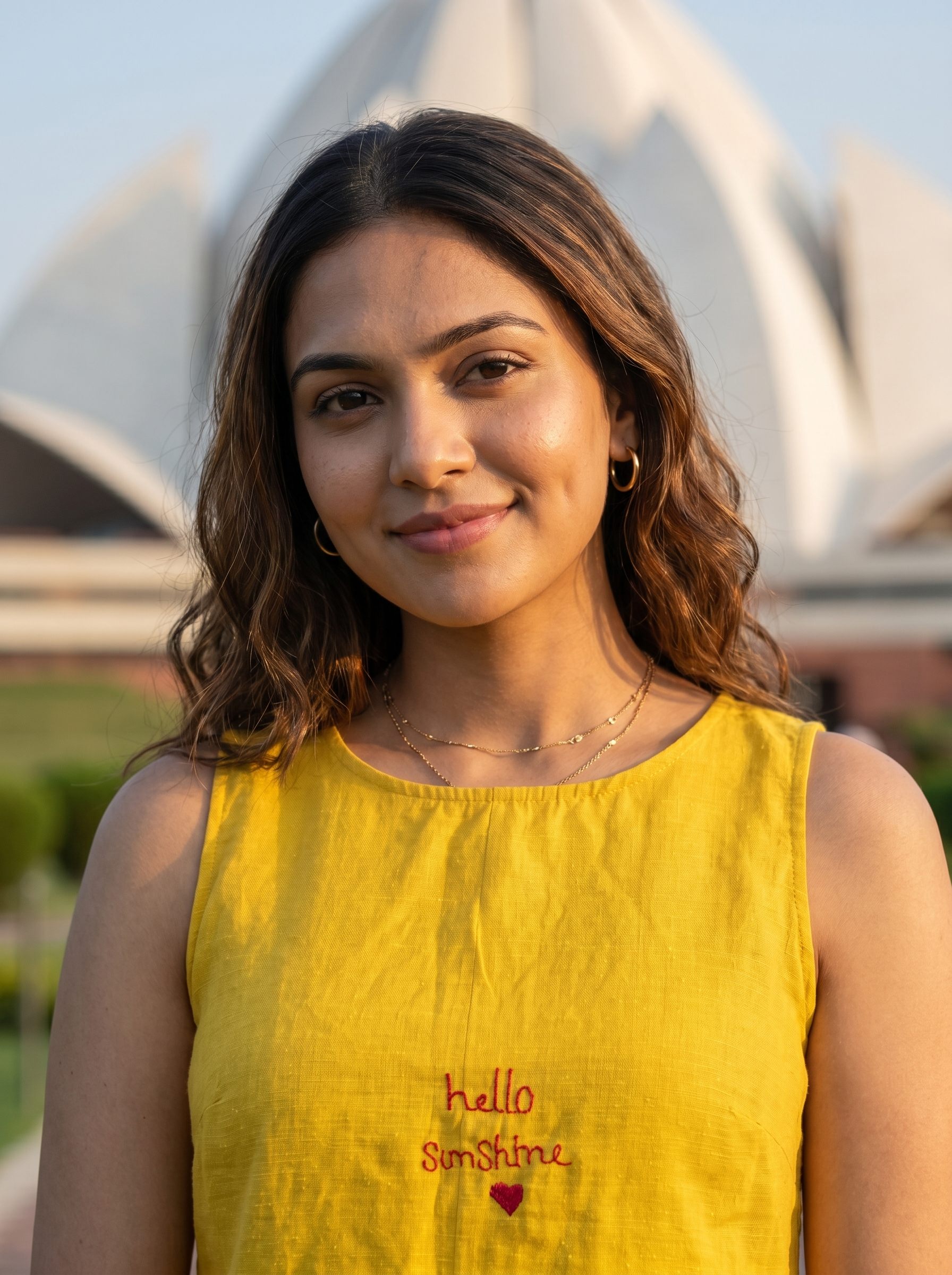 Crop top #121- Handloom organic cotton top in Mustard yellow