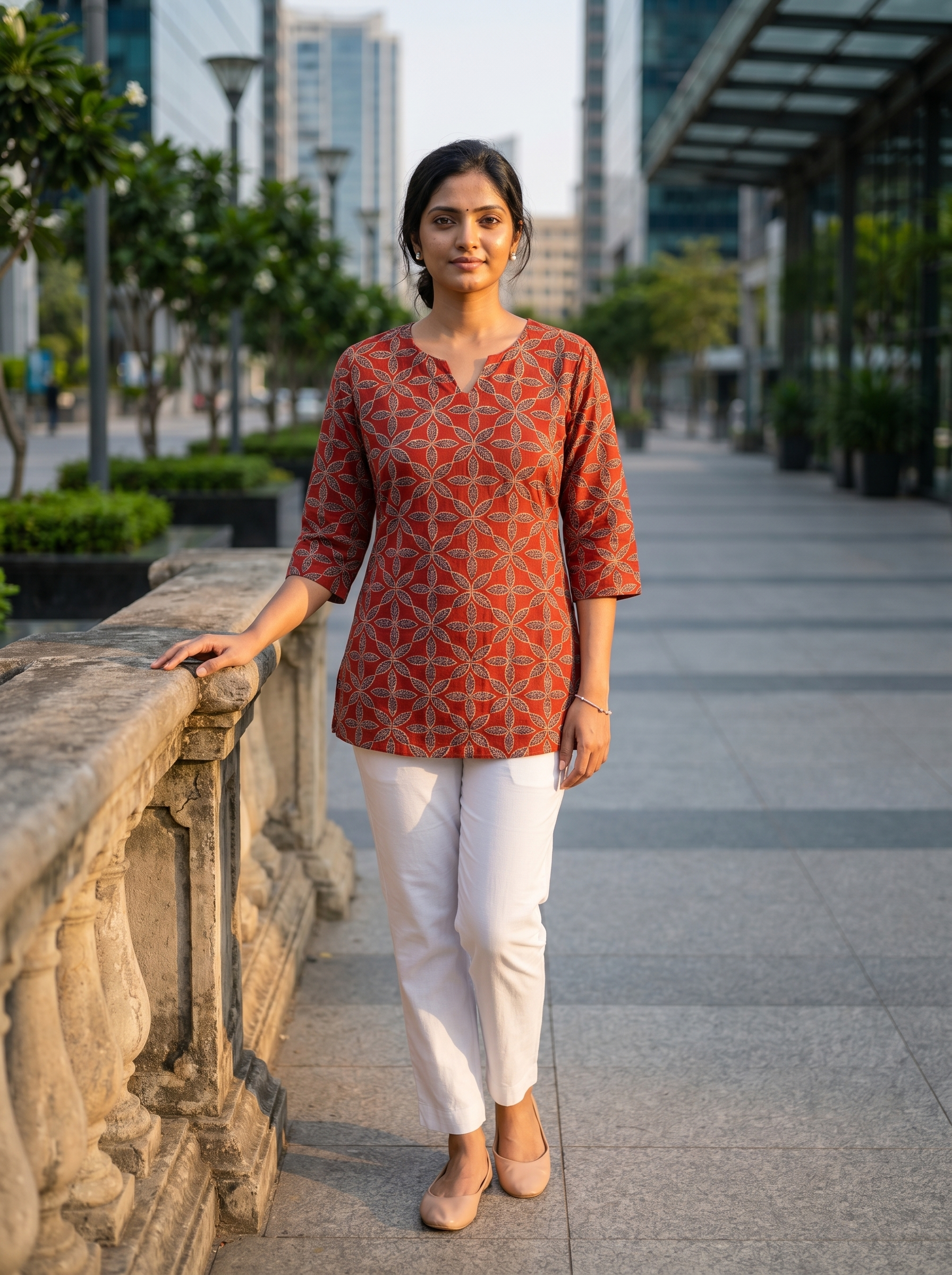 Short Kurti 41 – Organic Cotton Short Kurti in Rust Brown