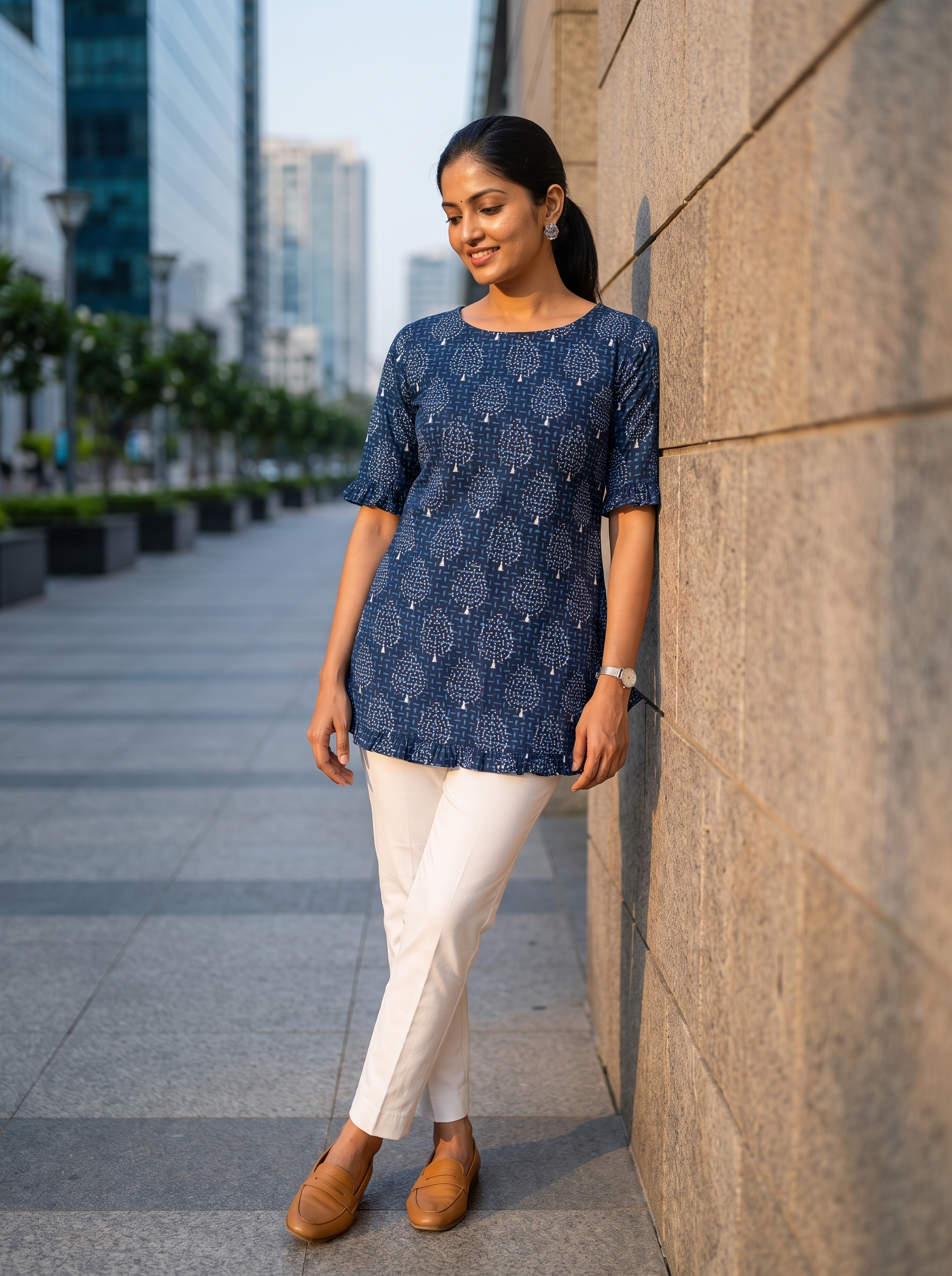 Short Kurti 42 – Organic Cotton Short Kurti in Navy Blue
