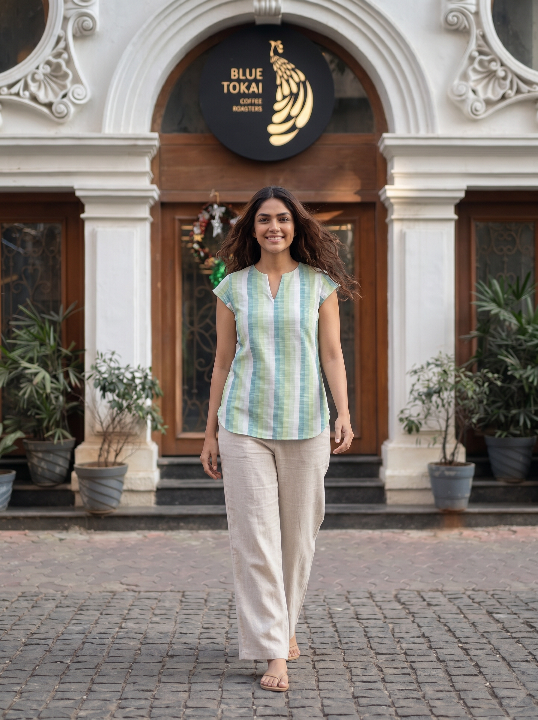 Short Kurti 50 – Organic Cotton Short Kurti in Pastel Green