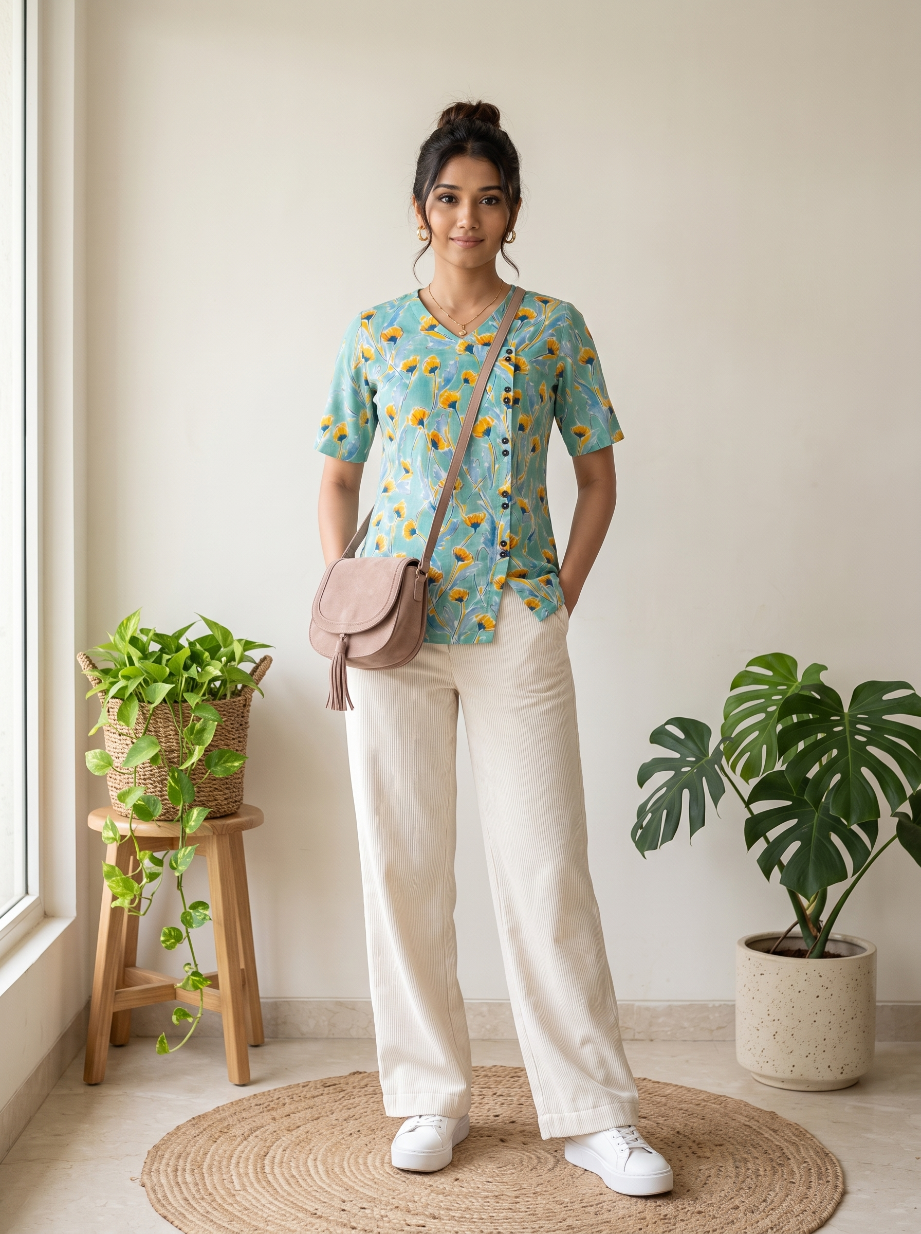 Short Kurti 38 – Organic Cotton Short Kurti in Aqua Blue