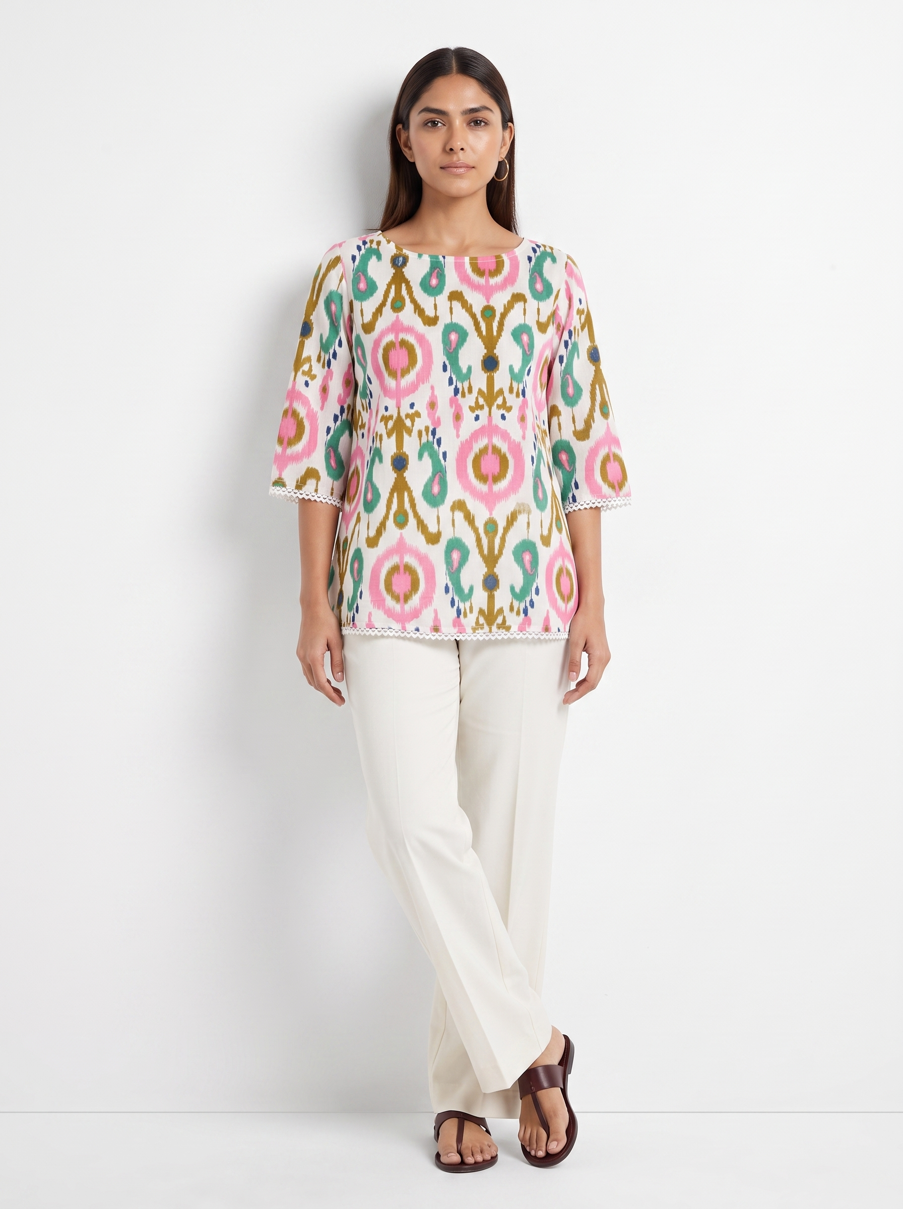 Short Kurti 45 – Organic Cotton Short Kurti in Ivory White
