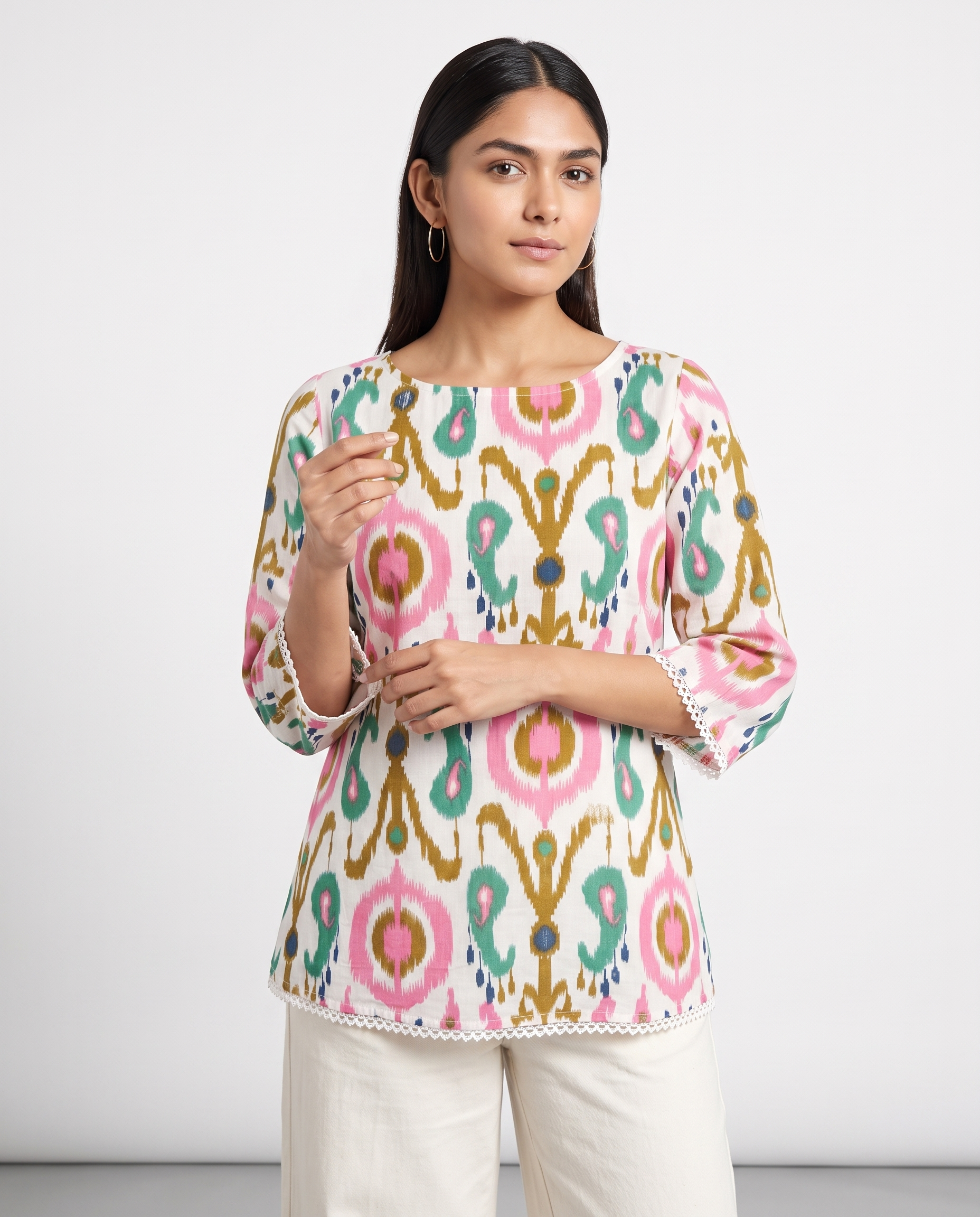 Short Kurti 45 – Organic Cotton Short Kurti in Ivory White