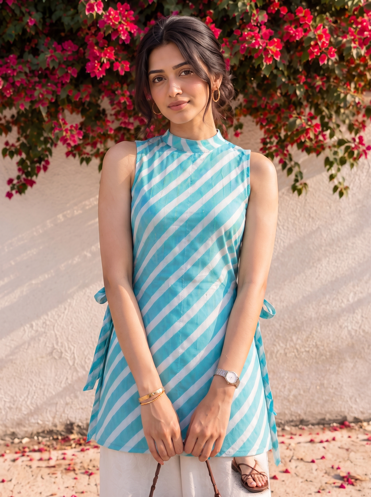 Short Kurti 60 – Organic Cotton Short Kurti in Turquoise Blue