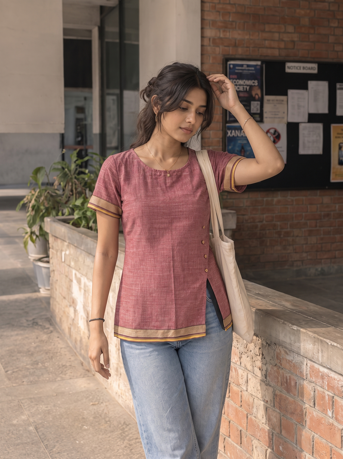Short Kurti 65 – Organic Cotton Short Kurti in Dusty Rose
