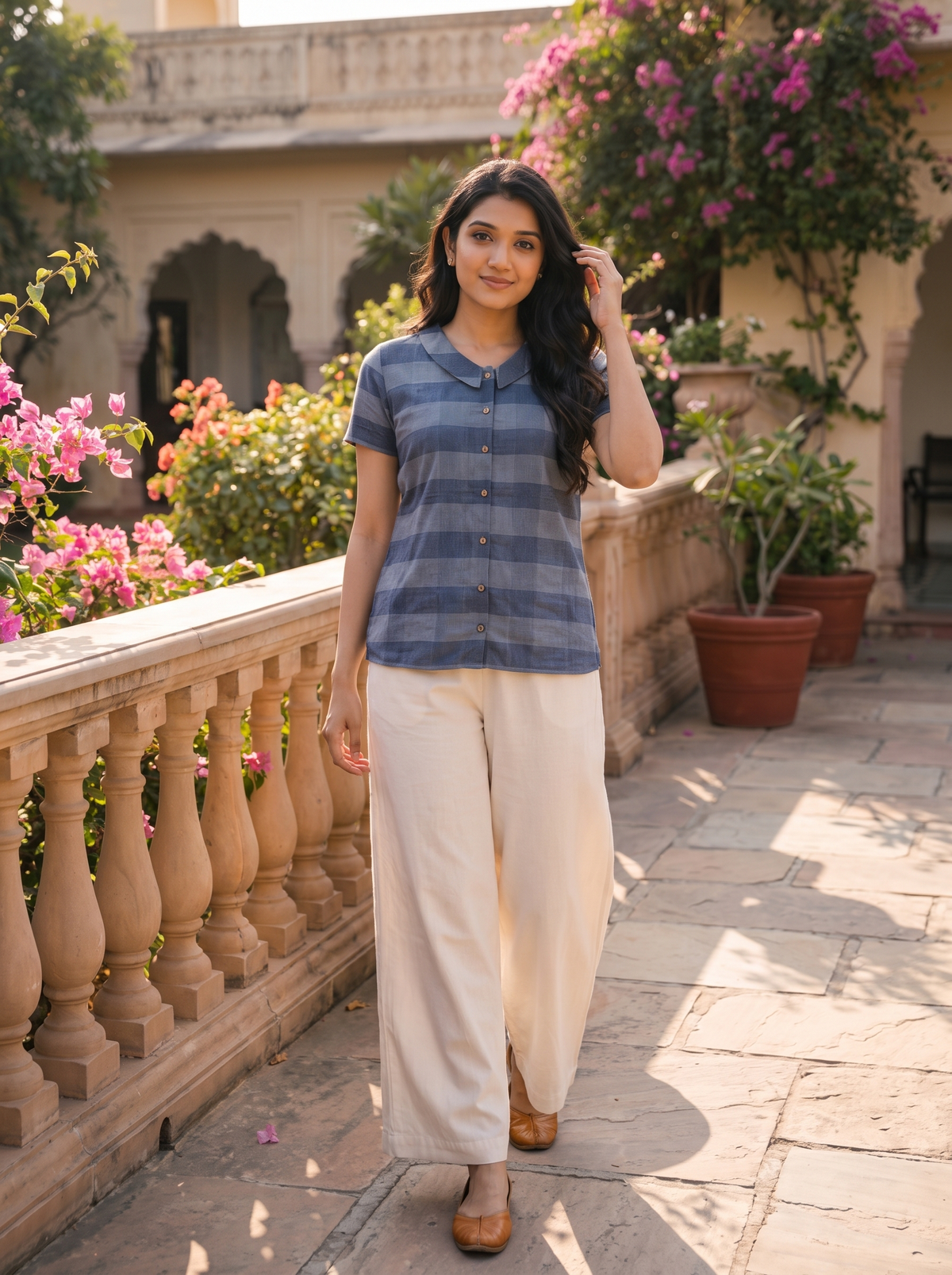Short Kurti 66 – Organic Cotton Short Kurti in Steel Blue