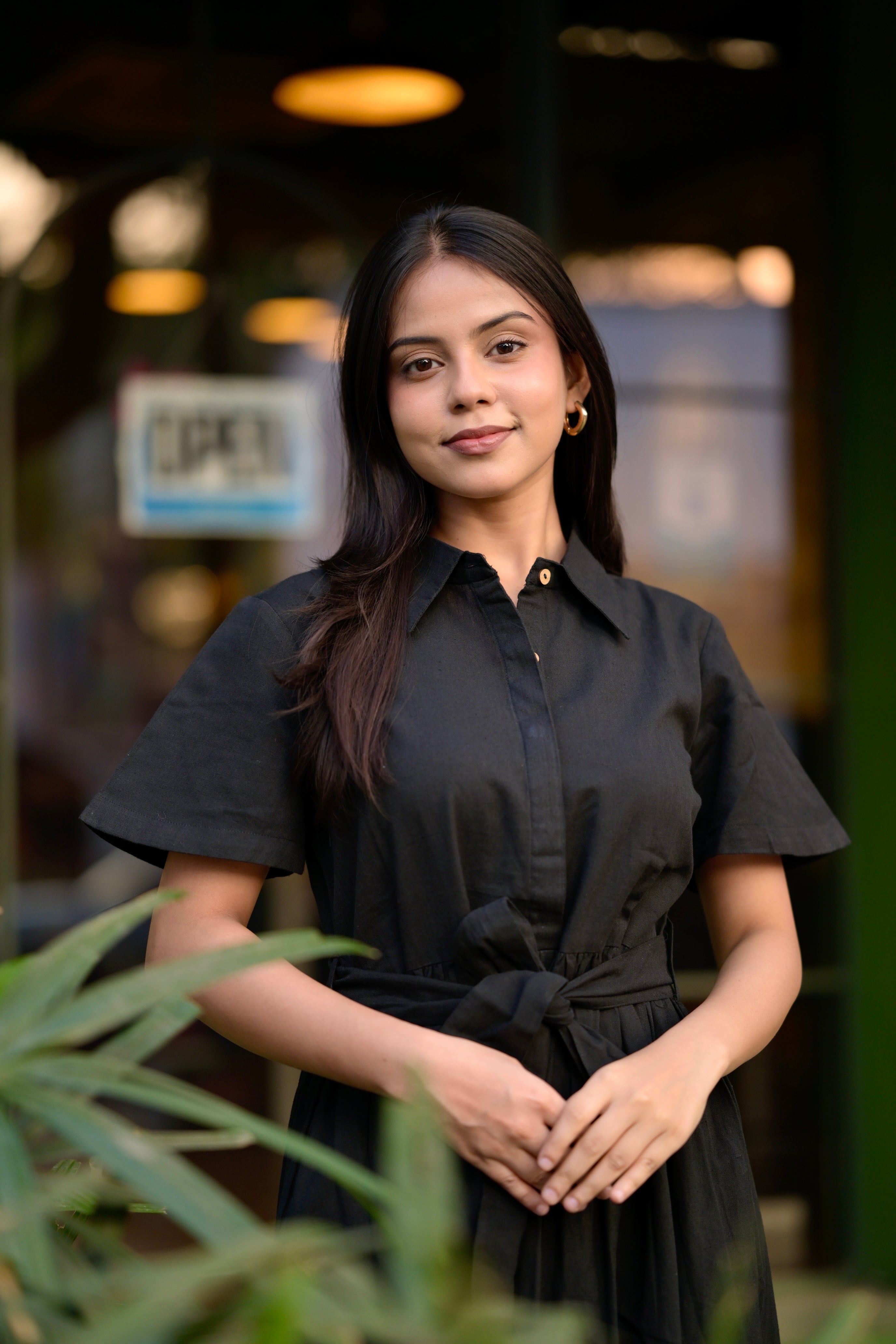 Embroidered dress 1 - pure flex handloom cotton dress with embroidery in black