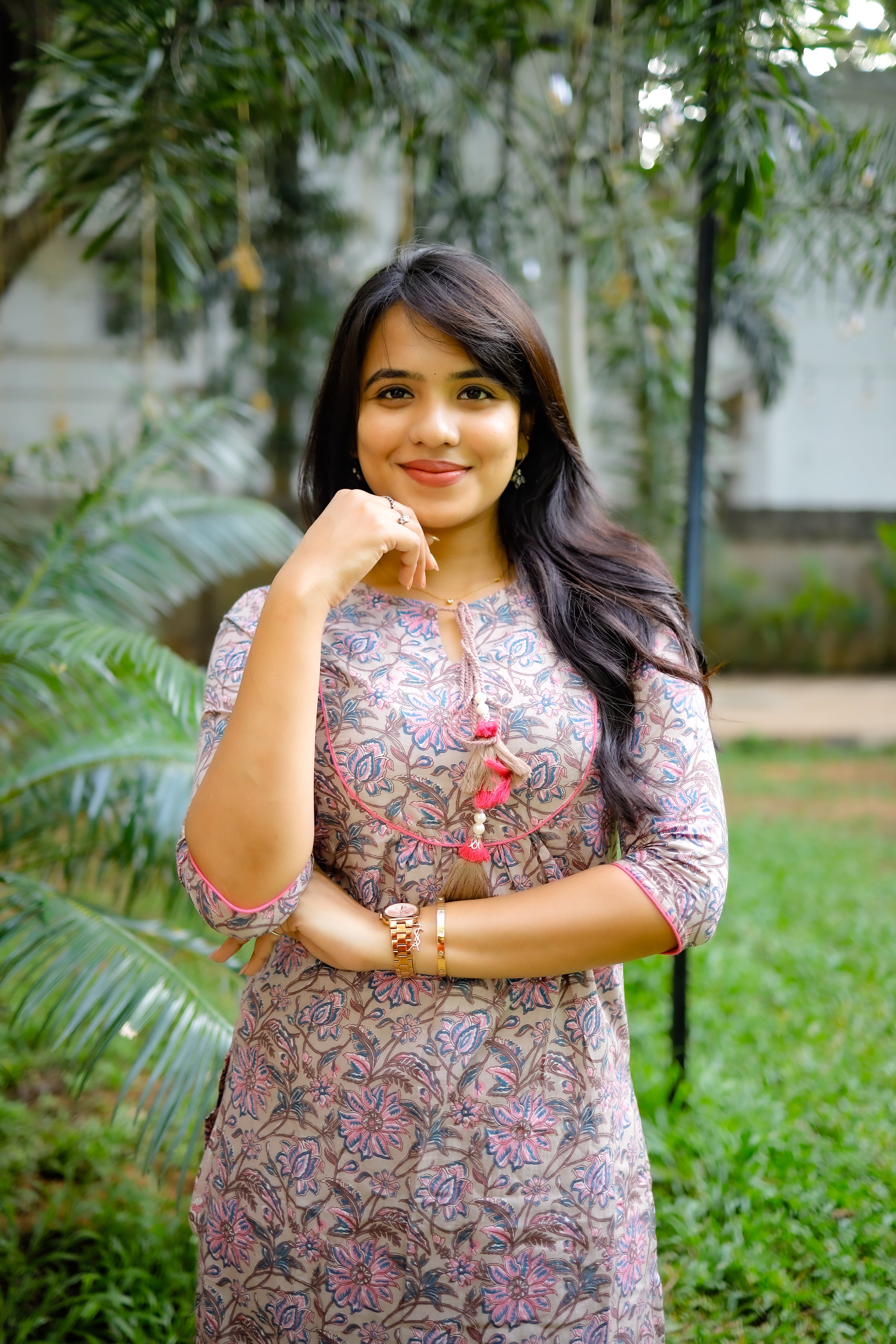 Krithanya - jaal handblock printed organic cotton 2 pc kurta set
