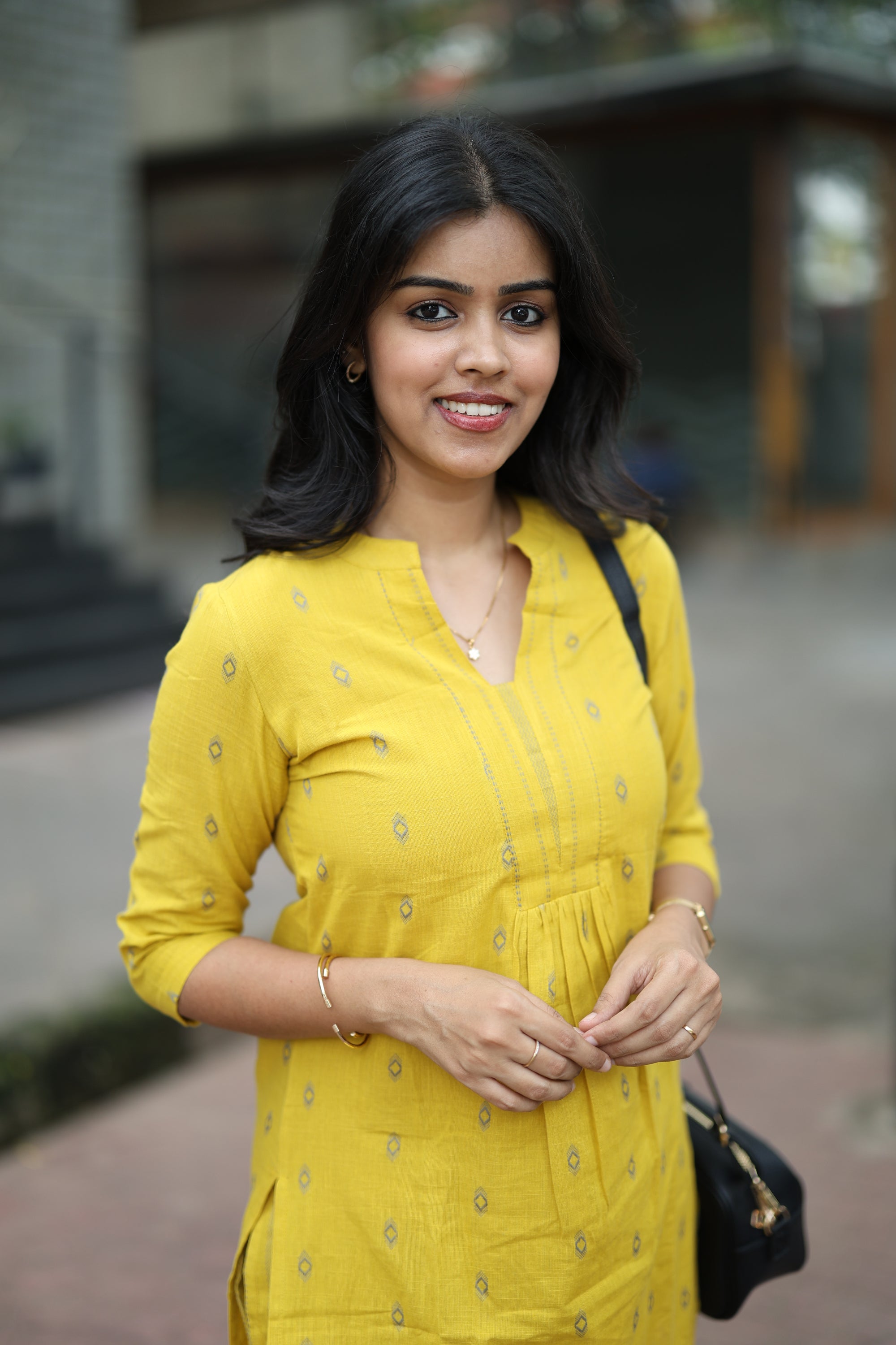 Sayuri - handloom cotton kurta set in yellow colour