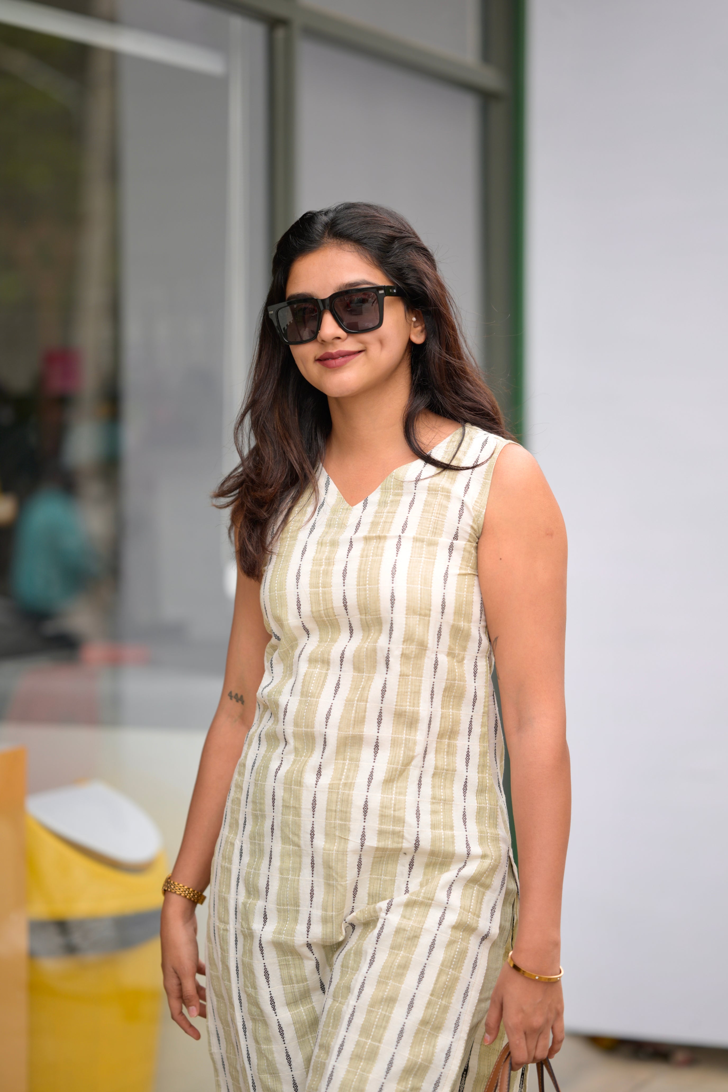 Budget buy 24 - cotton blend kurta set in green