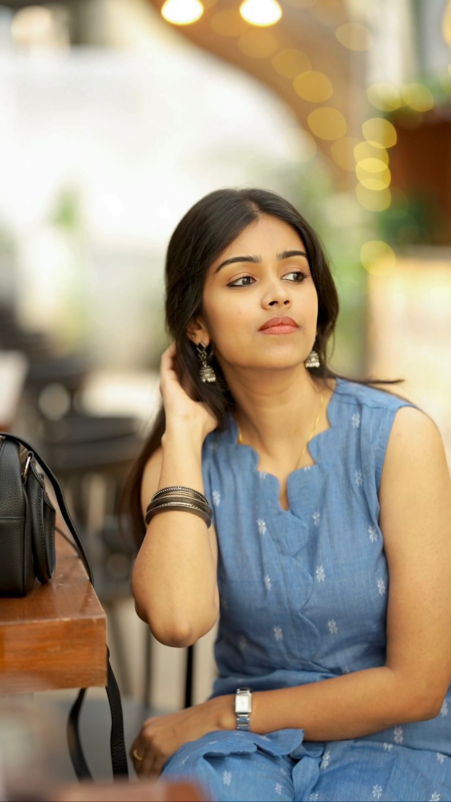 Sarika - handloom cotton kurta set in denim blue