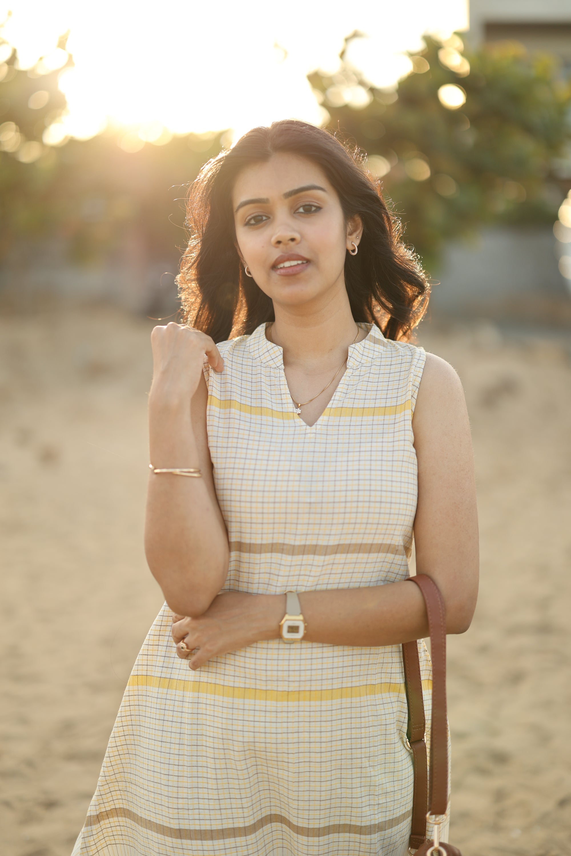 Aarnavi checks coord set - handloom cotton checks coord set.