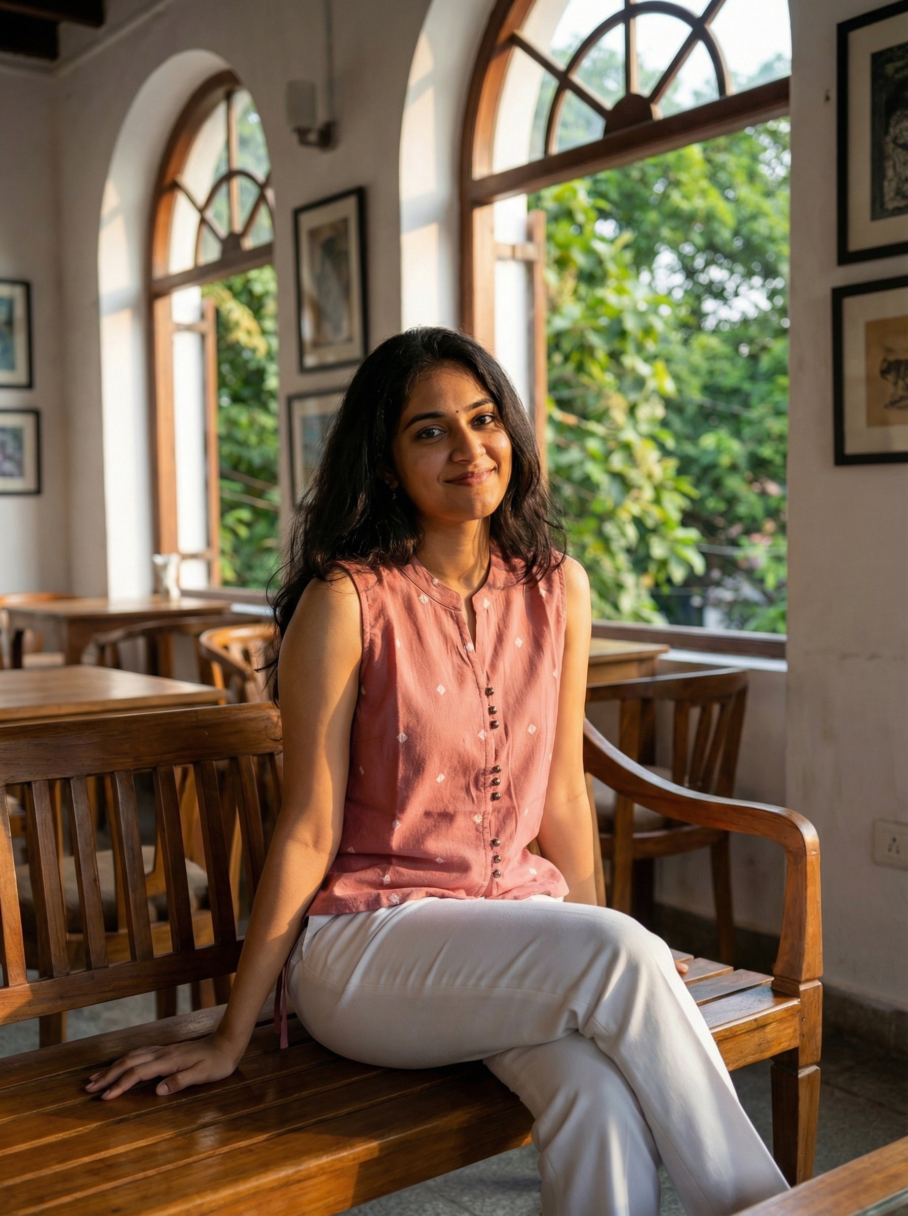 Crop top #29- handloom organic cotton top in peach
