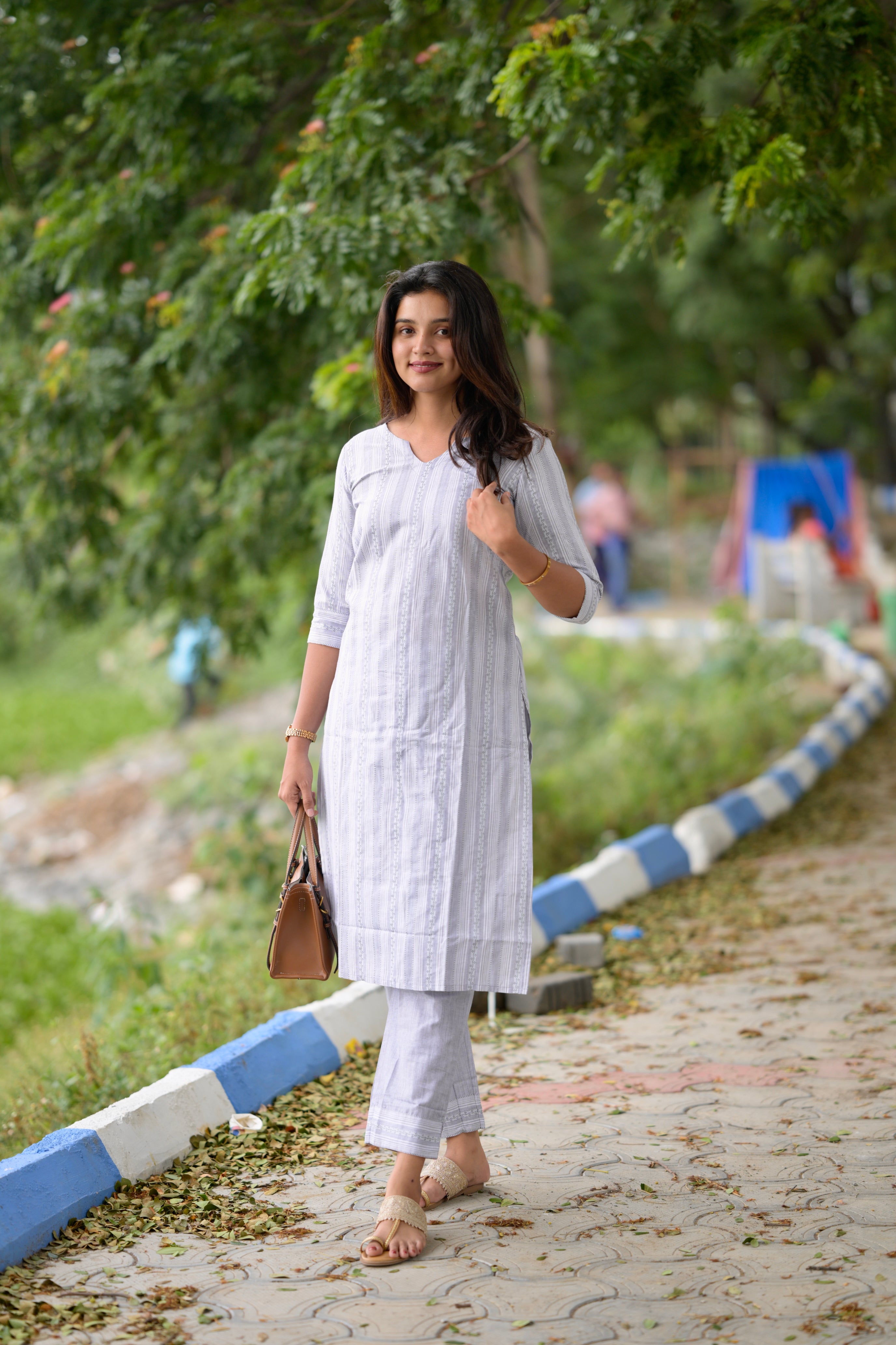 Budget buy 25 - cotton blend kurta set in grey