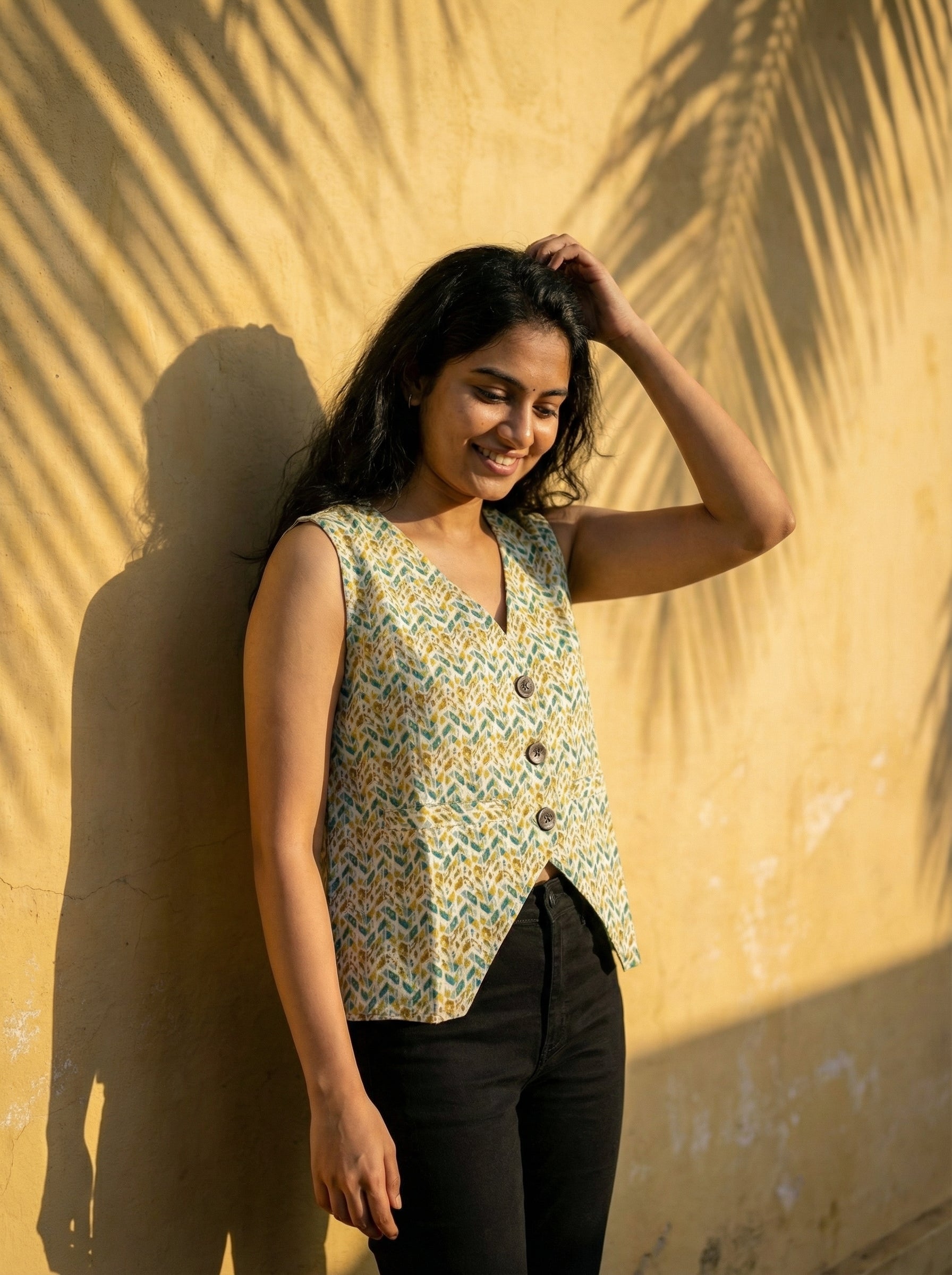 Crop top #35- handloom organic cotton top in off white