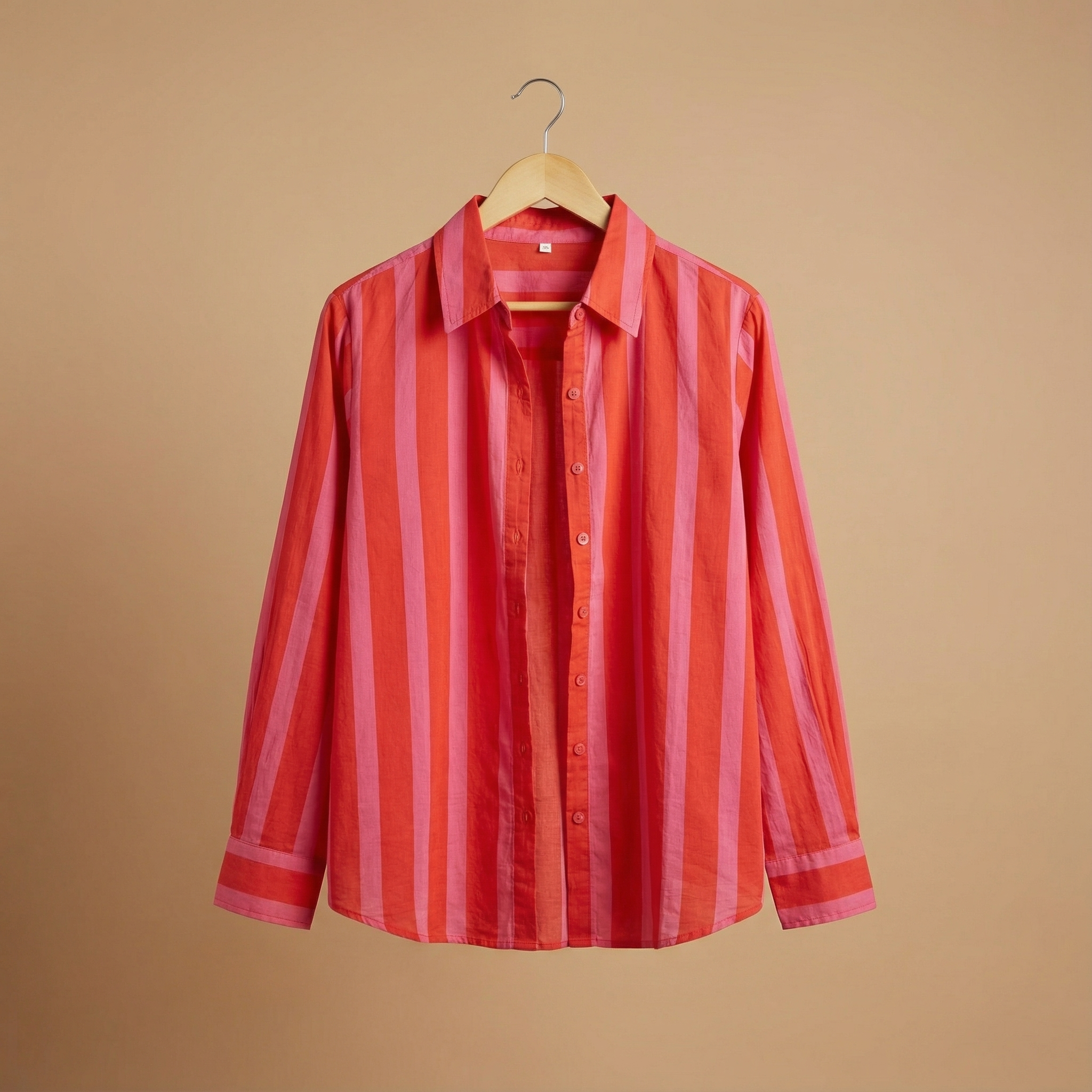 Women's shirt 3 - promenade striped cotton shirt in pink and red
