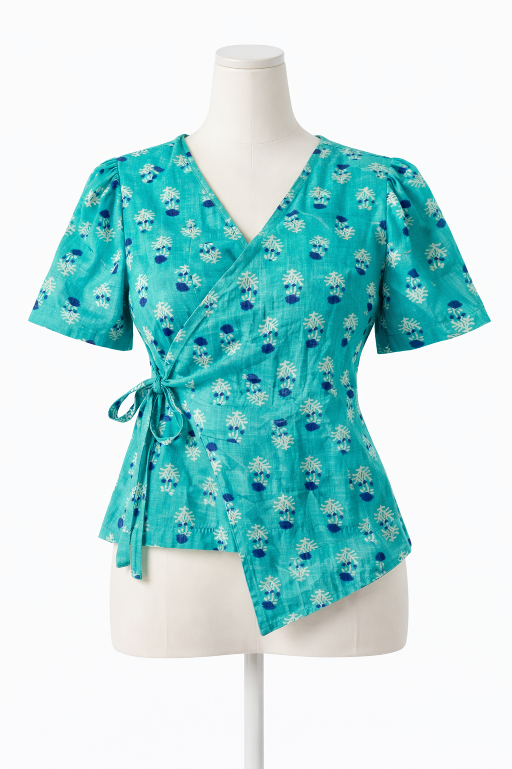 Crop top #57- handloom organic cotton top in sky blue