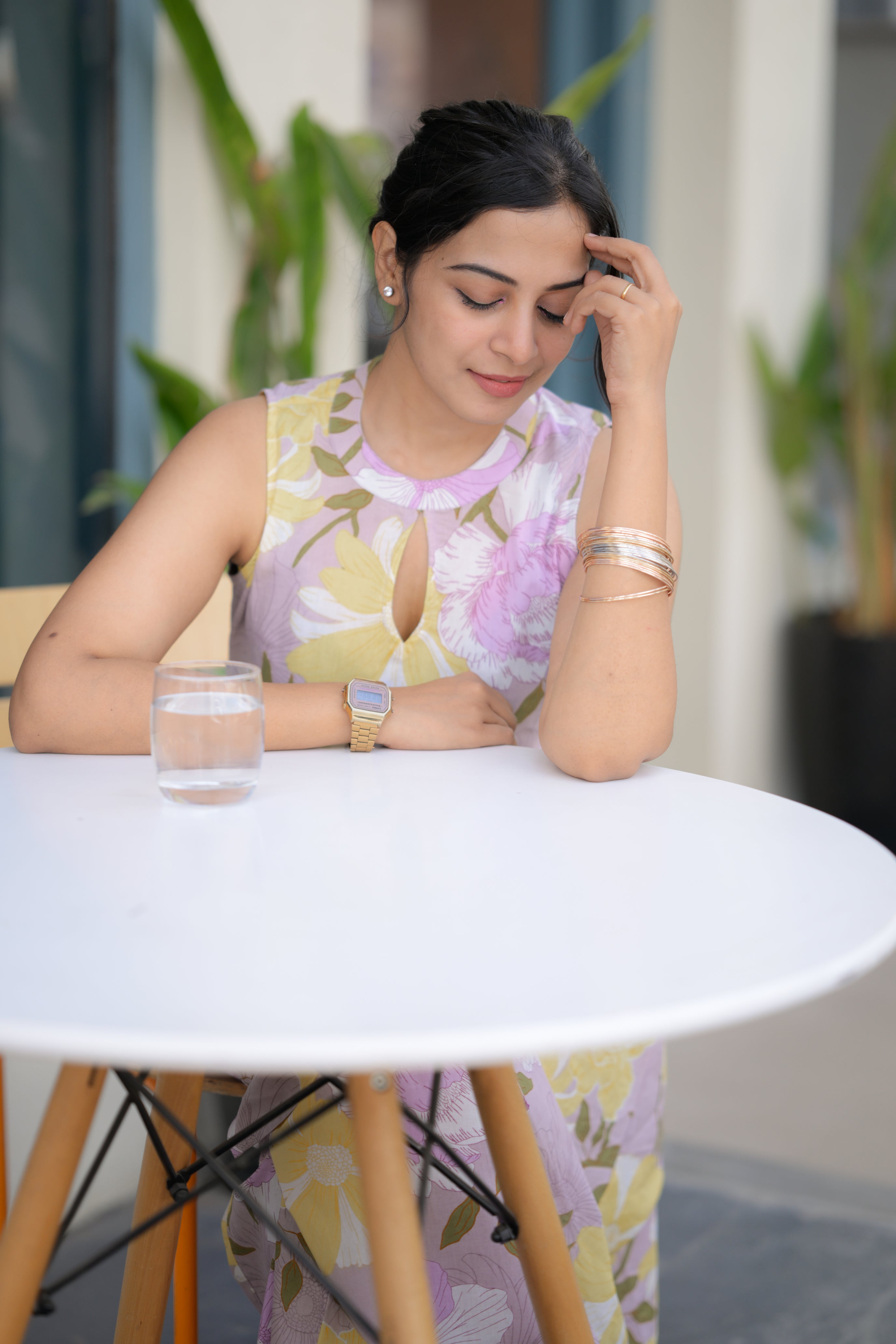 Taara (lavender) - Halter neck A line cotton kurta set in lavender