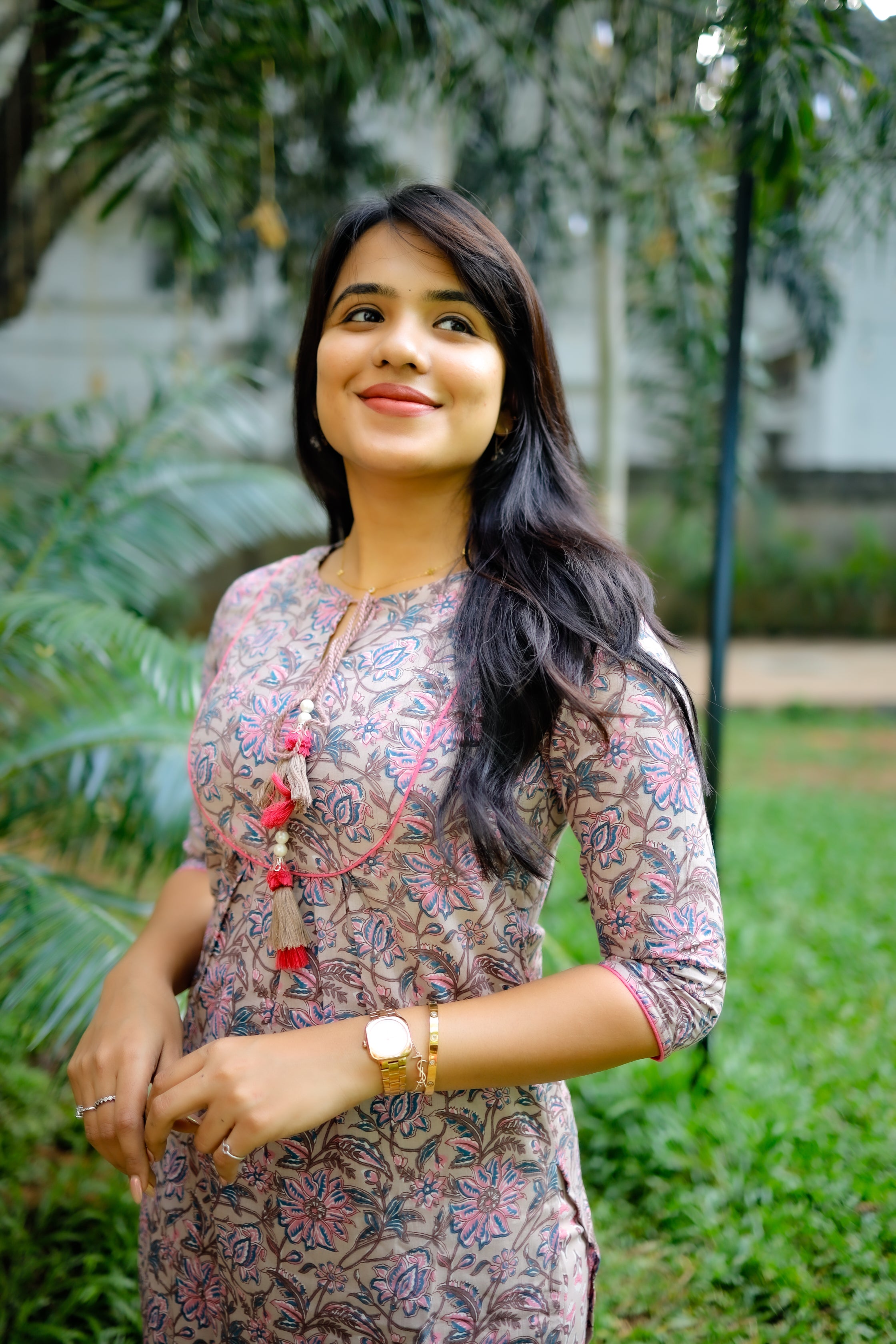Krithanya - jaal handblock printed organic cotton 2 pc kurta set