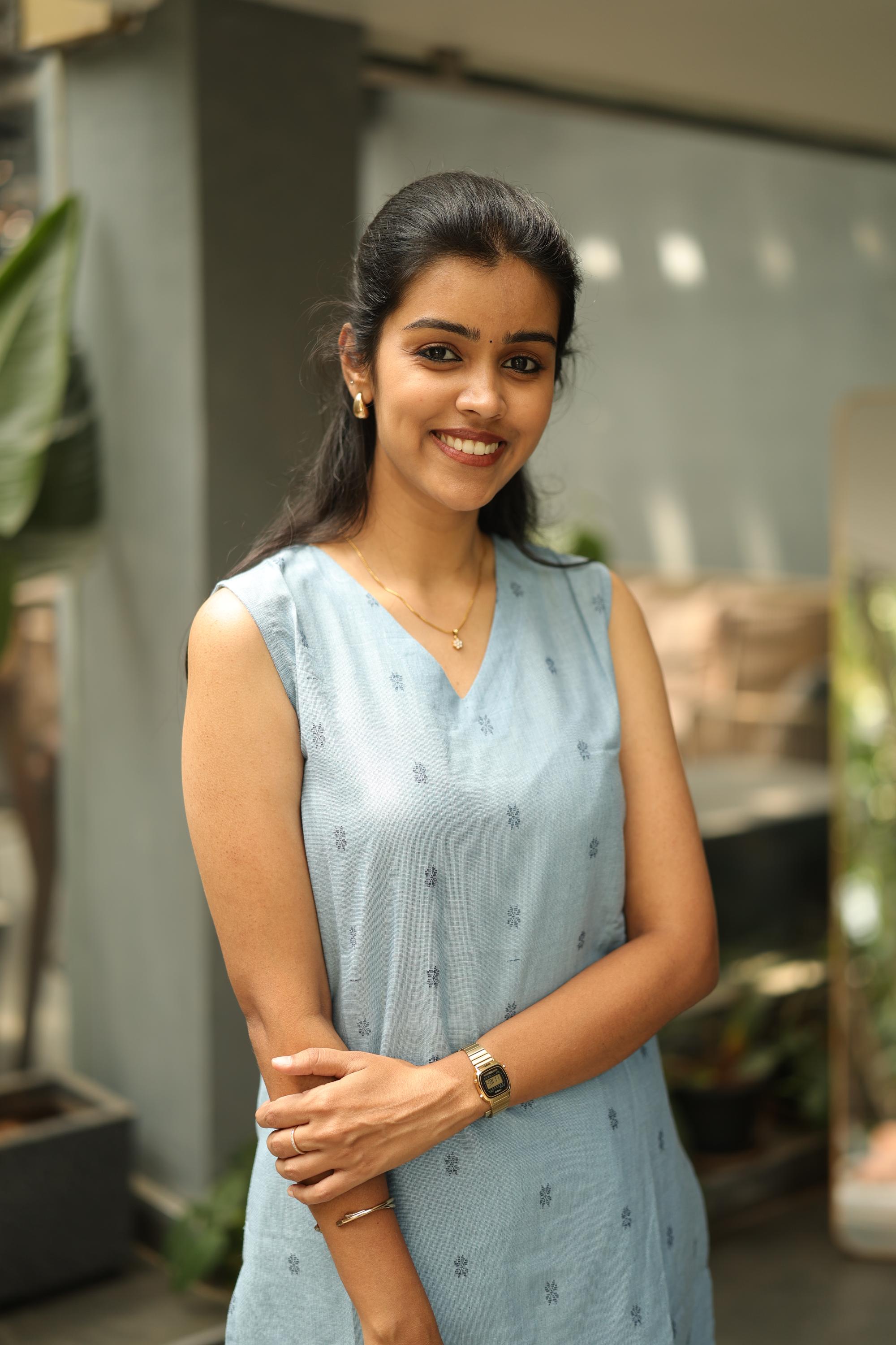 Yazhika - handloom cotton kurta set in denim colour