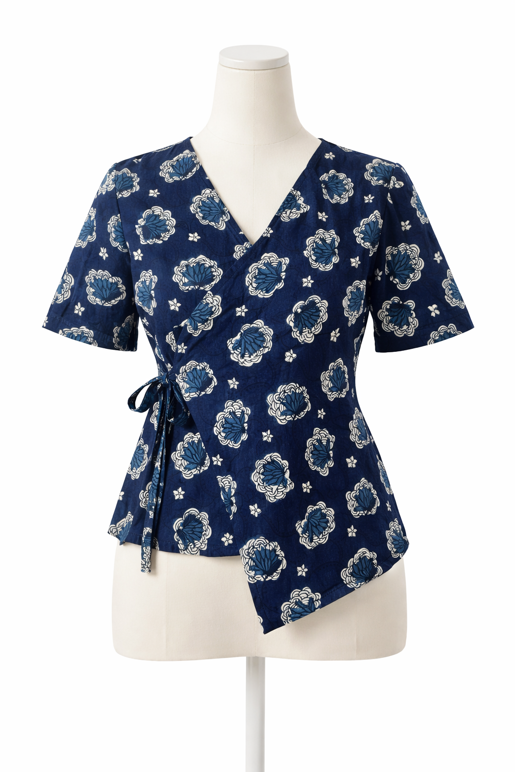 Crop top #58- handloom organic cotton top in indigo blue