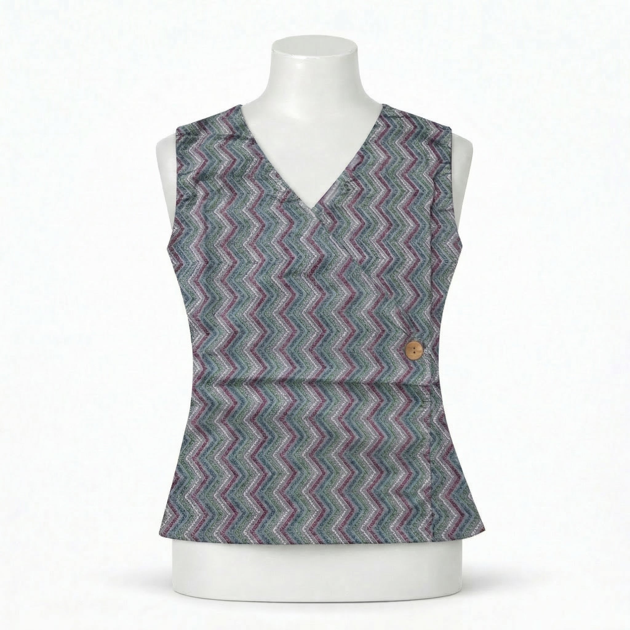 Crop top #92- handloom organic cotton top in blue & grey shades