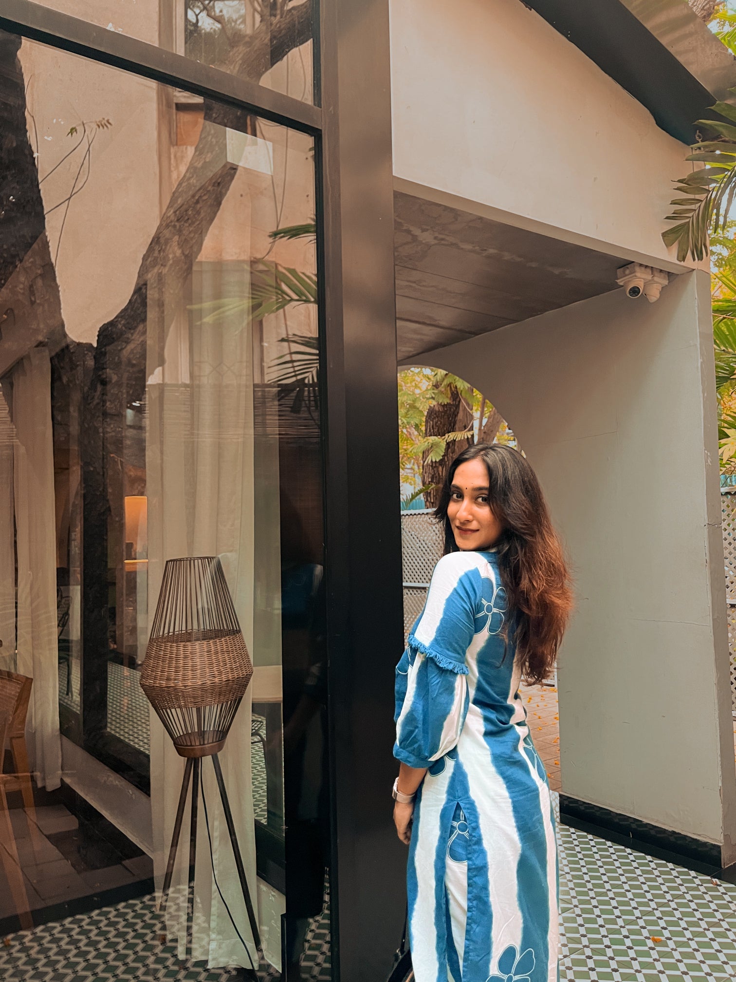 Shlokha ( blue ) - handblock printed cotton coord set in blue