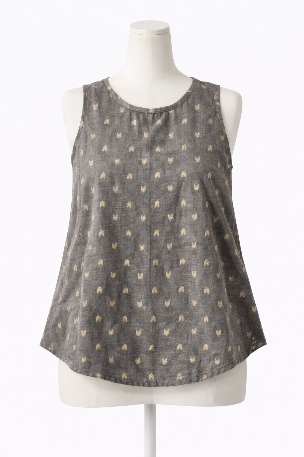 Crop top #62- handloom organic A line cotton top in dark grey