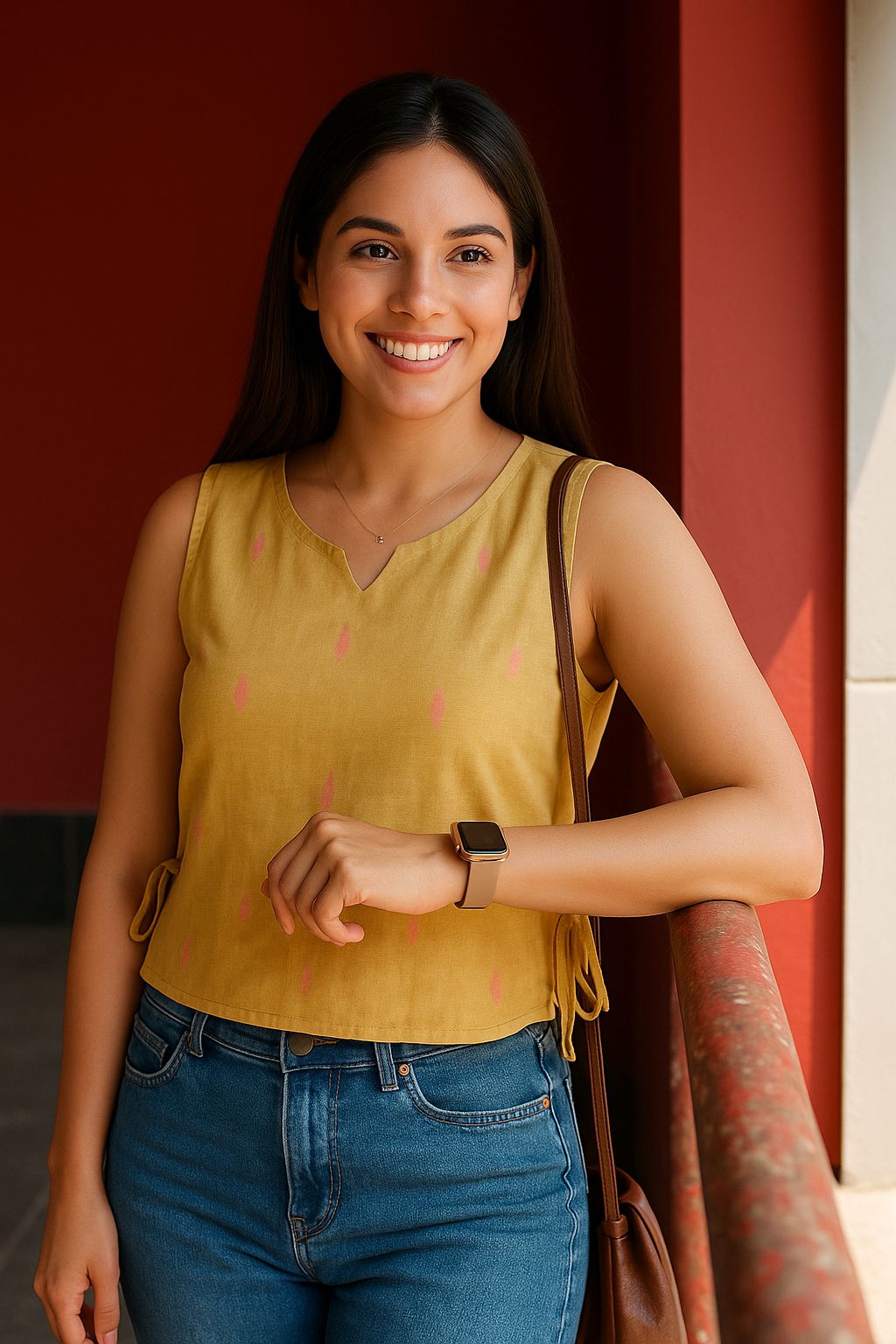 Crop top #21- handloom organic cotton top in yellow