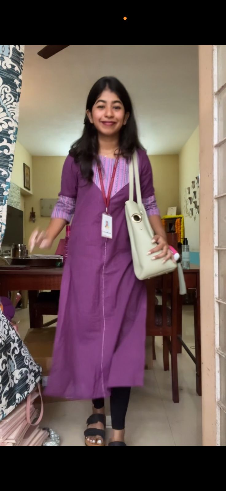 Pattern kurti 41- Handloom cotton kurti in purple