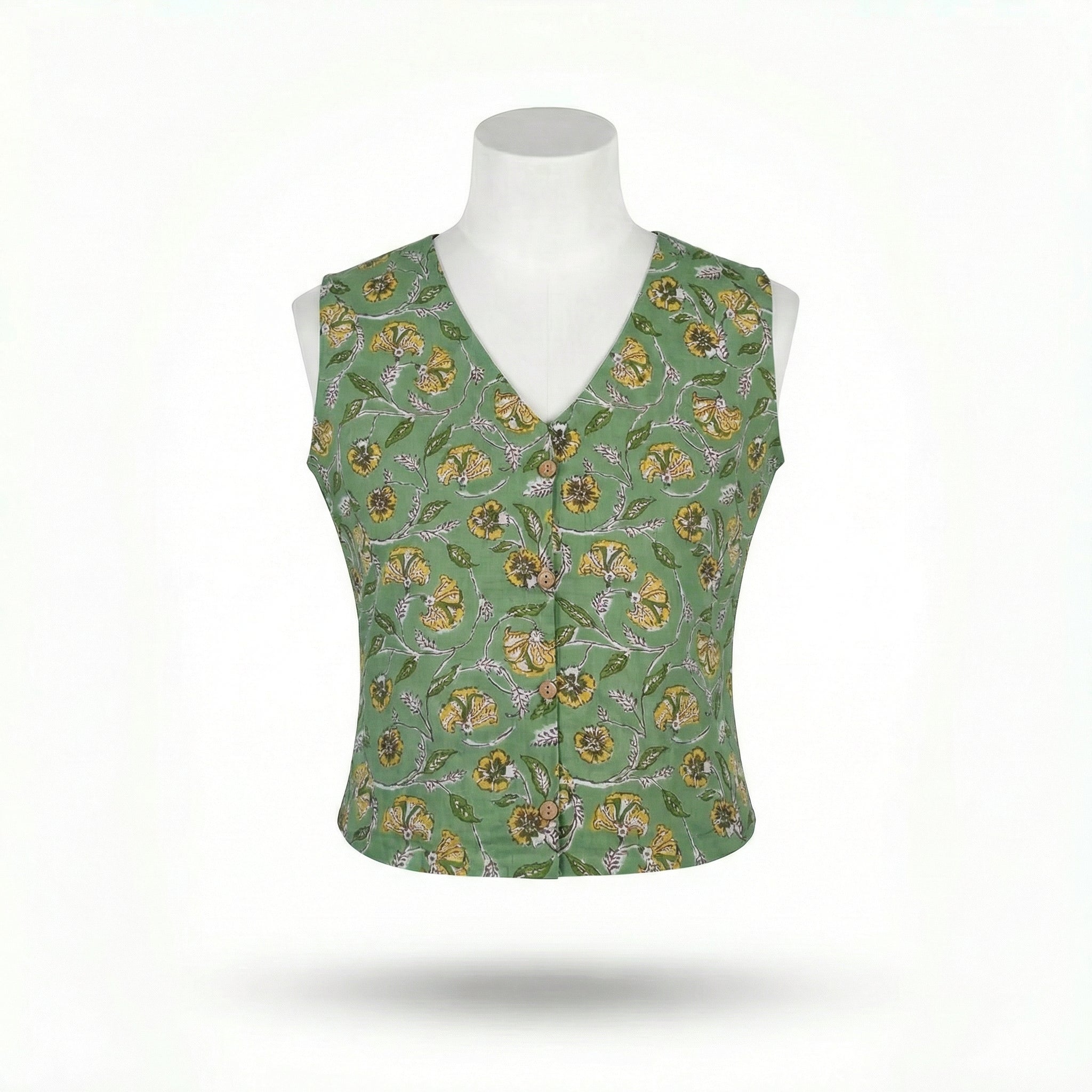 Crop top #78- handloom organic cotton top in light olive green