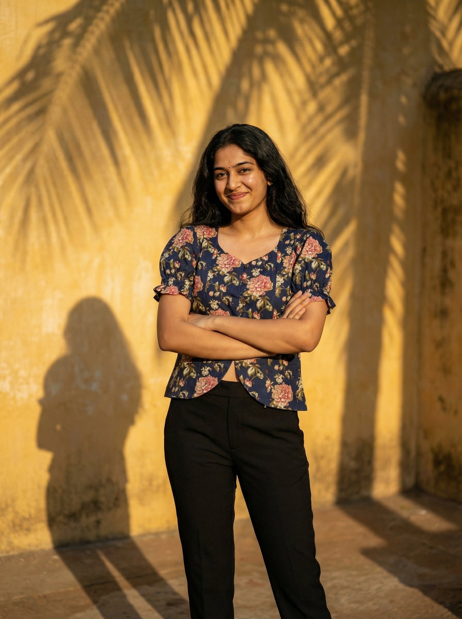 Crop top #42- handloom organic cotton top in dark blue