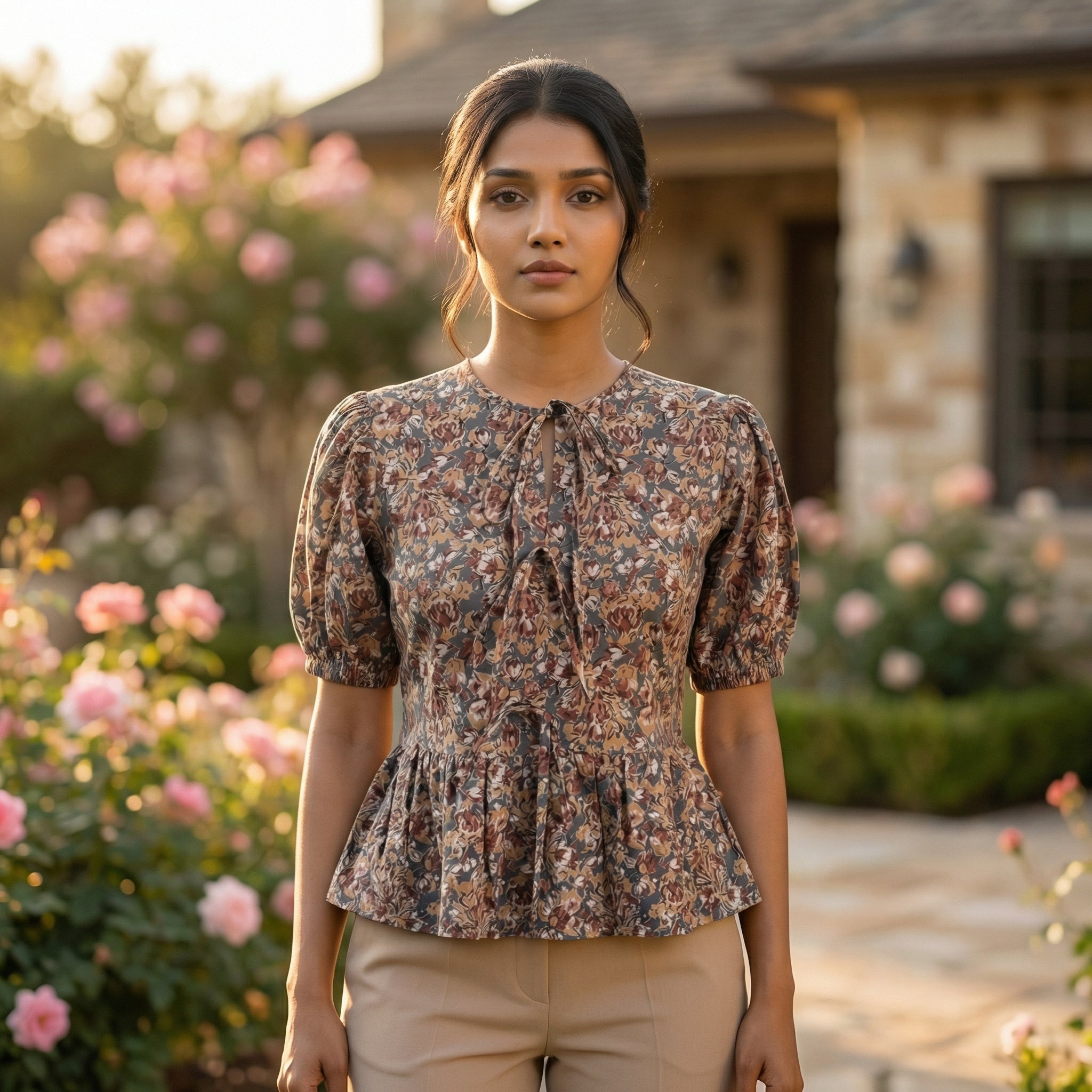 Crop top #52- handloom organic cotton top in multicolour