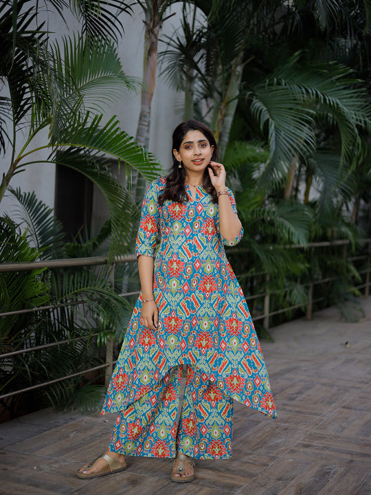 Cindana - abstract printed organic cotton A line coord set