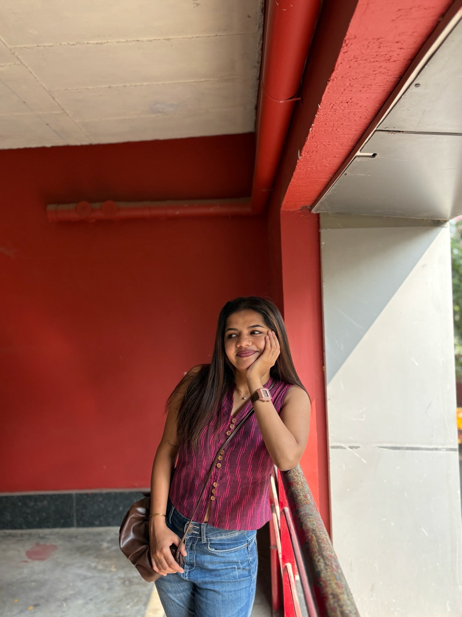 Crop top #4 - abstract printed organic top in pink