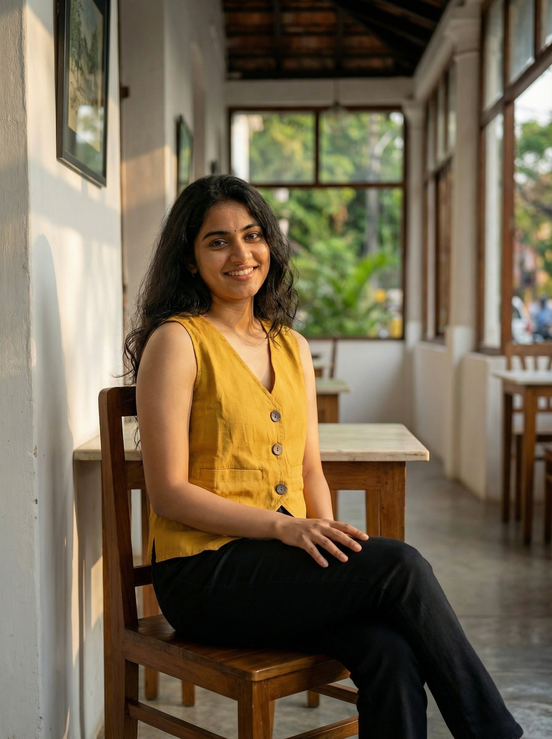 Crop top #33- handloom organic cotton top in yellow