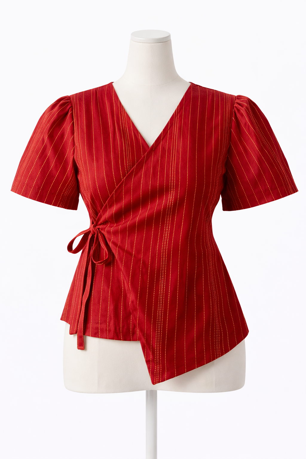 Crop top #59- handloom organic cotton top in cherry red