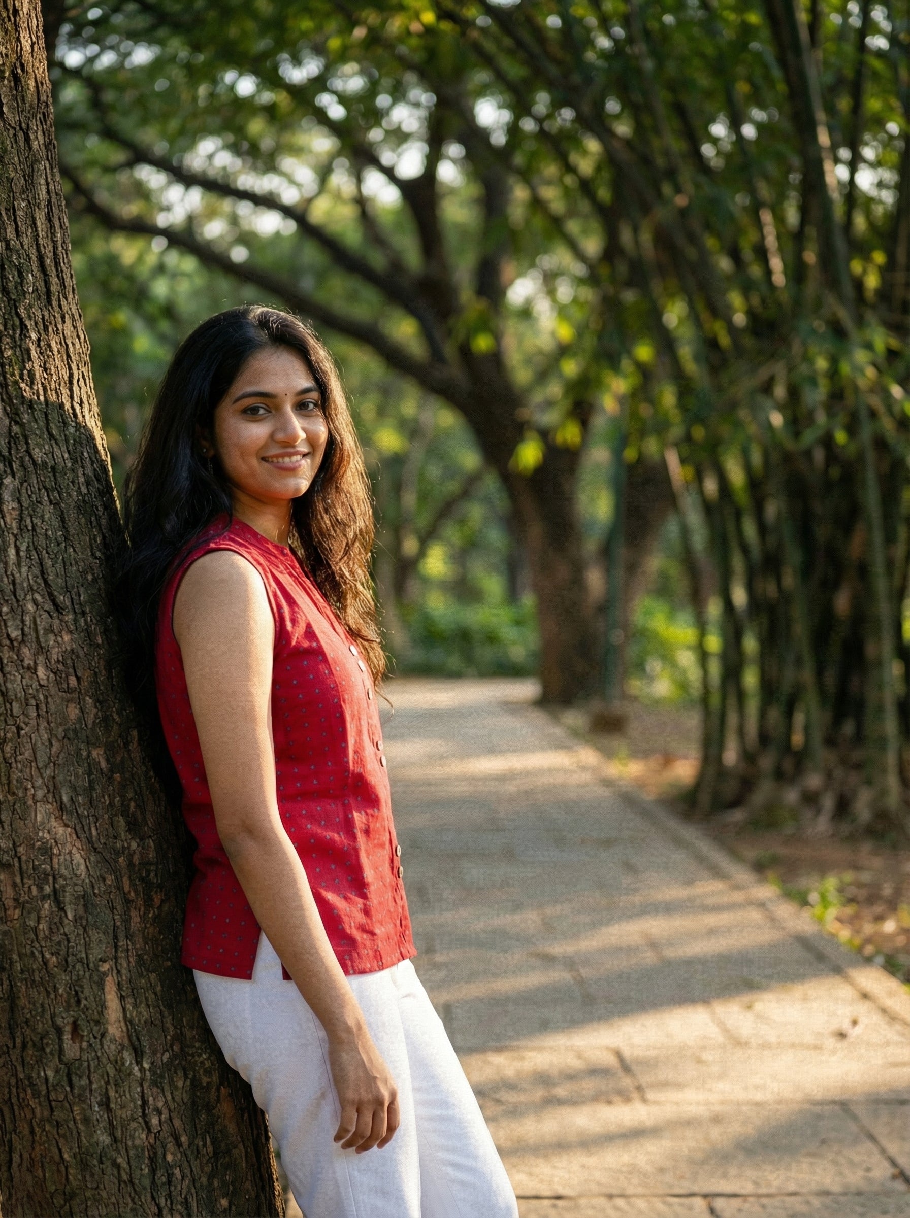 Crop top #31- handloom organic cotton top in red